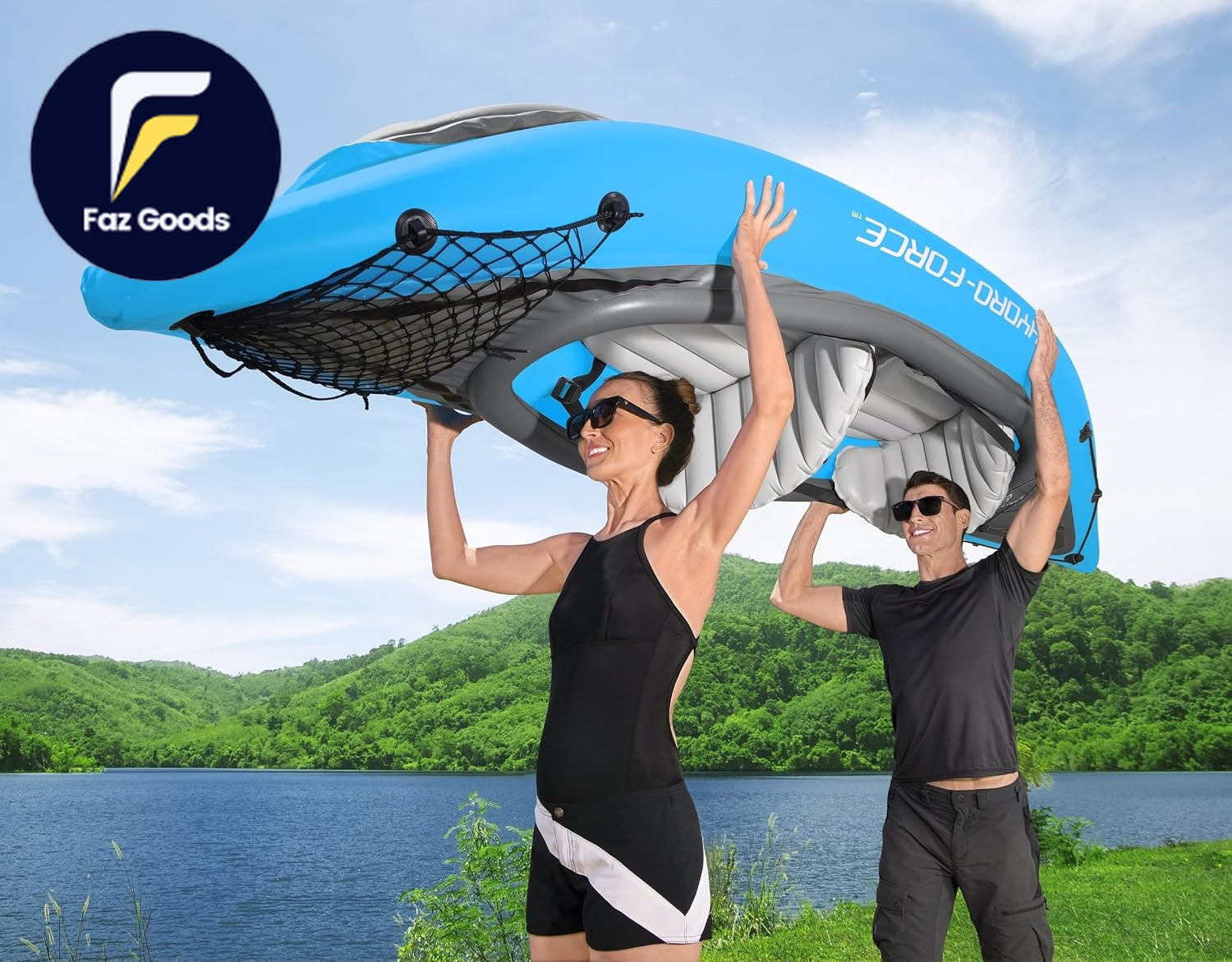 Hydro Force Inflatable Kayak Set Includes Seat Paddle Hand Pump Storage Carry