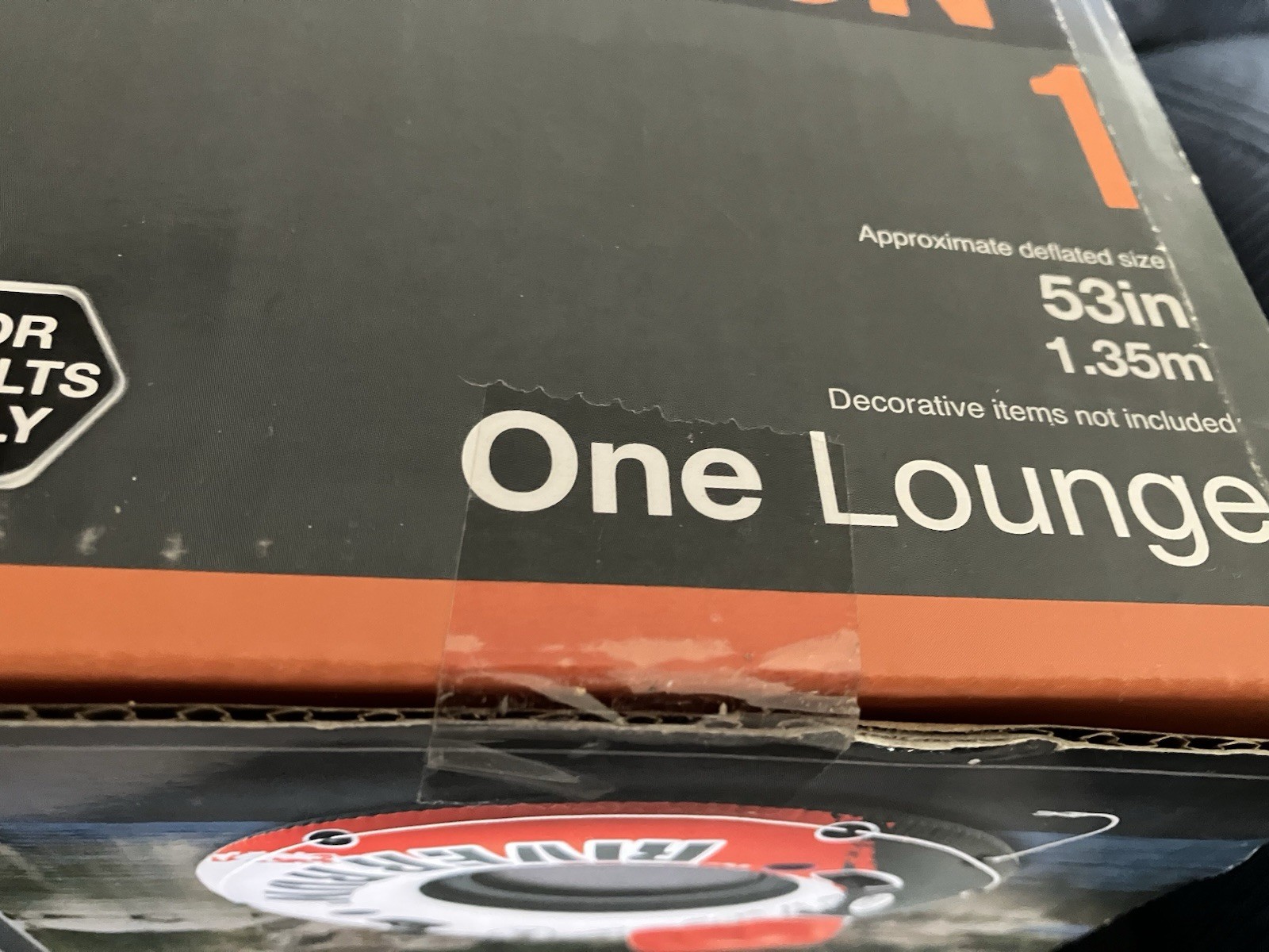 Intex River RunOne Lounge W/Back Support,Tube Float 53” Red & Gray Unopened Box