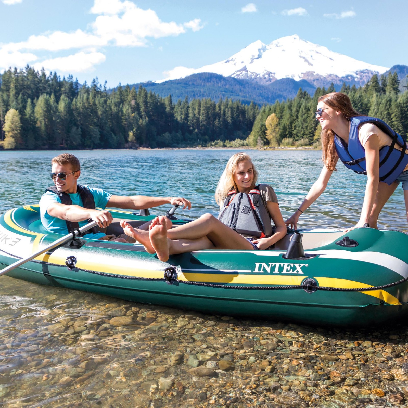 Intex Seahawk 3 Inflatable Boat For 3 Persons With Oars Pump And Accessories