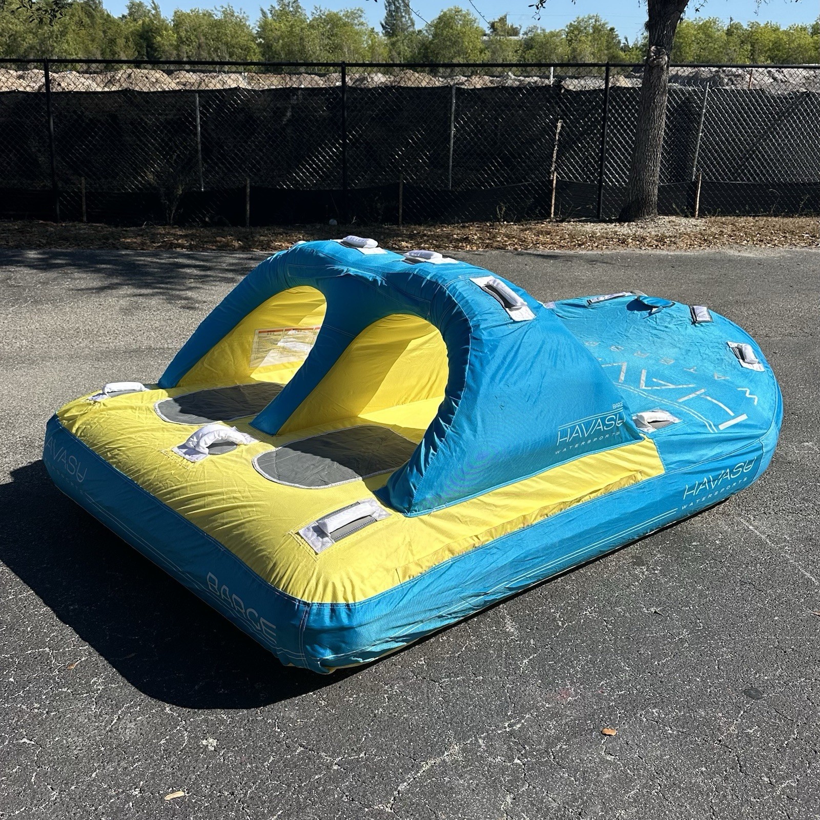 1-4 Person Towable Tube for Boat Jet Ski Inflatable Raft w/ Pump, Rope 510lb Cap