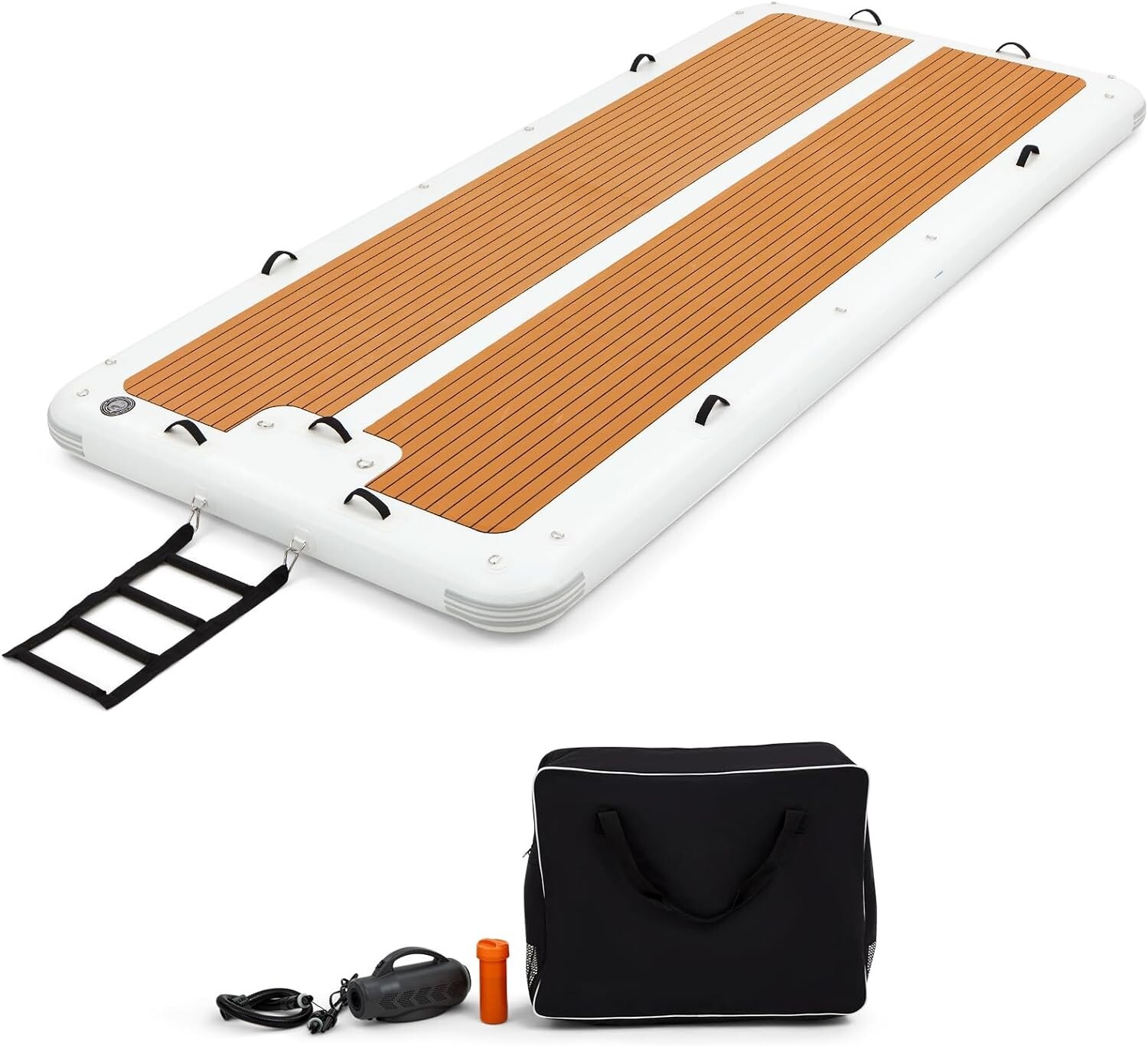 15’x6.5′ Floating Dock: Instant Party Platform for 15 Electric Pump for 1-Min
