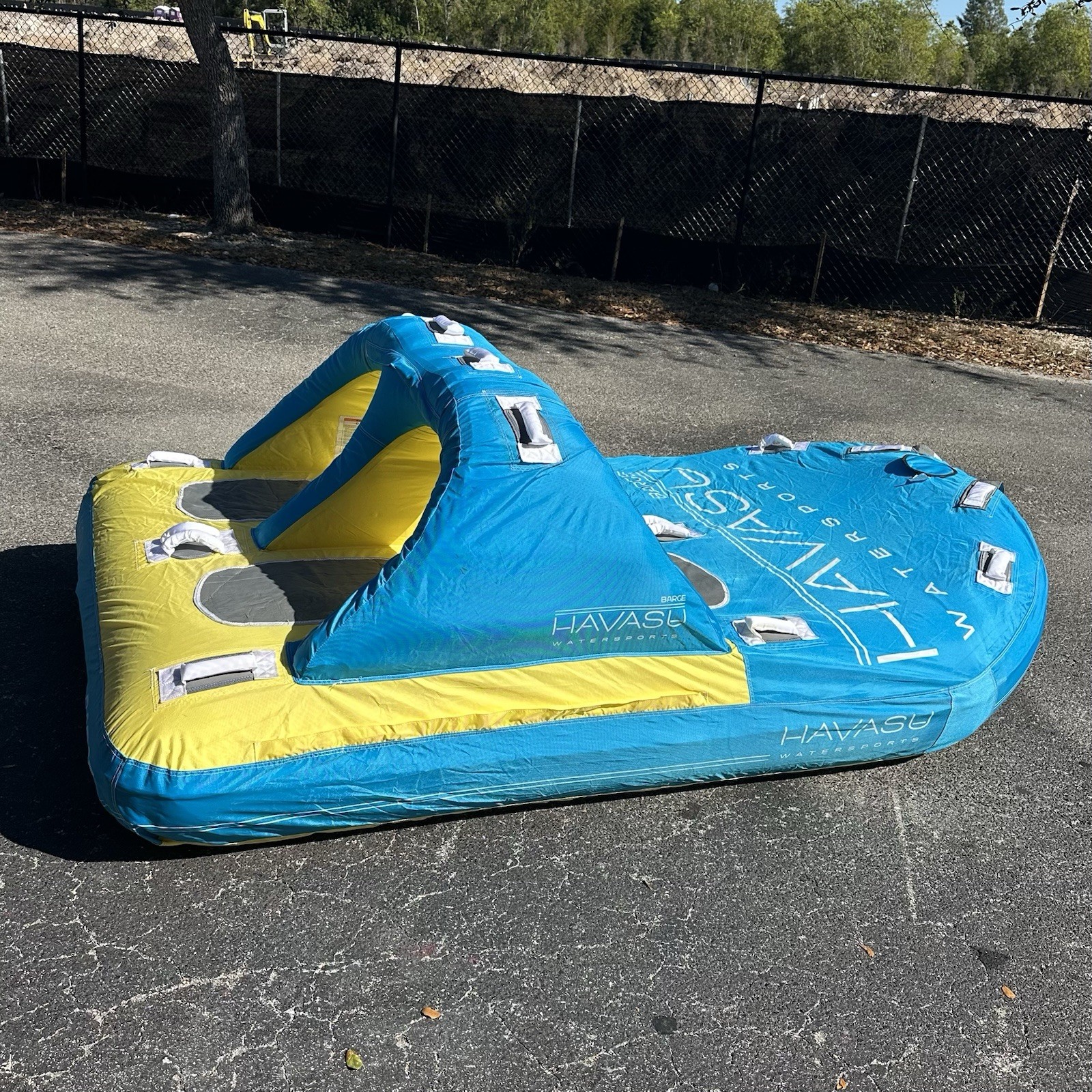 1-4 Person Towable Tube for Boat Jet Ski Inflatable Raft w/ Pump, Rope 510lb Cap