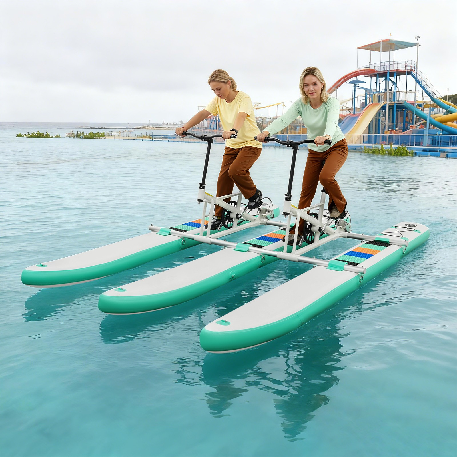 Inflatable pedal boat inflatable water bike water bike for 2 people for Lake/Sea