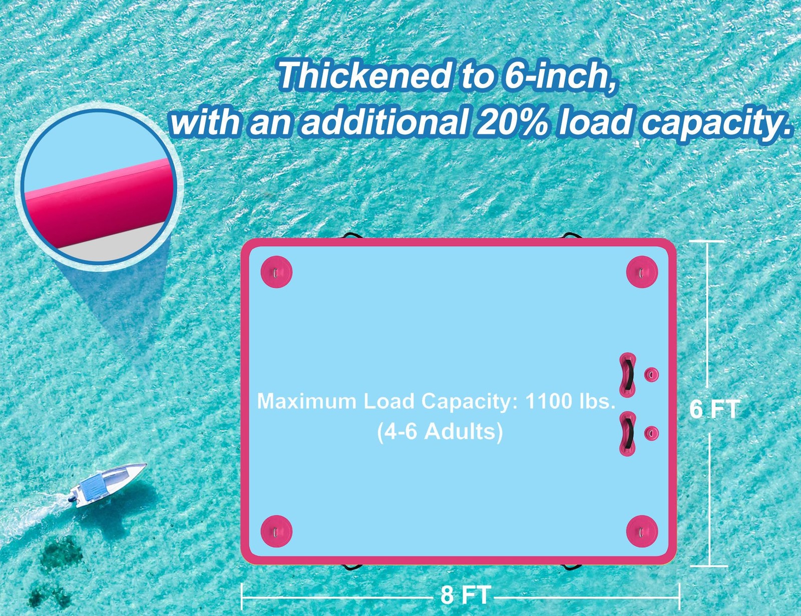 Inflatable Floating Dock for Lakes, Thick and Extra Wide Lake Floats for Adul…
