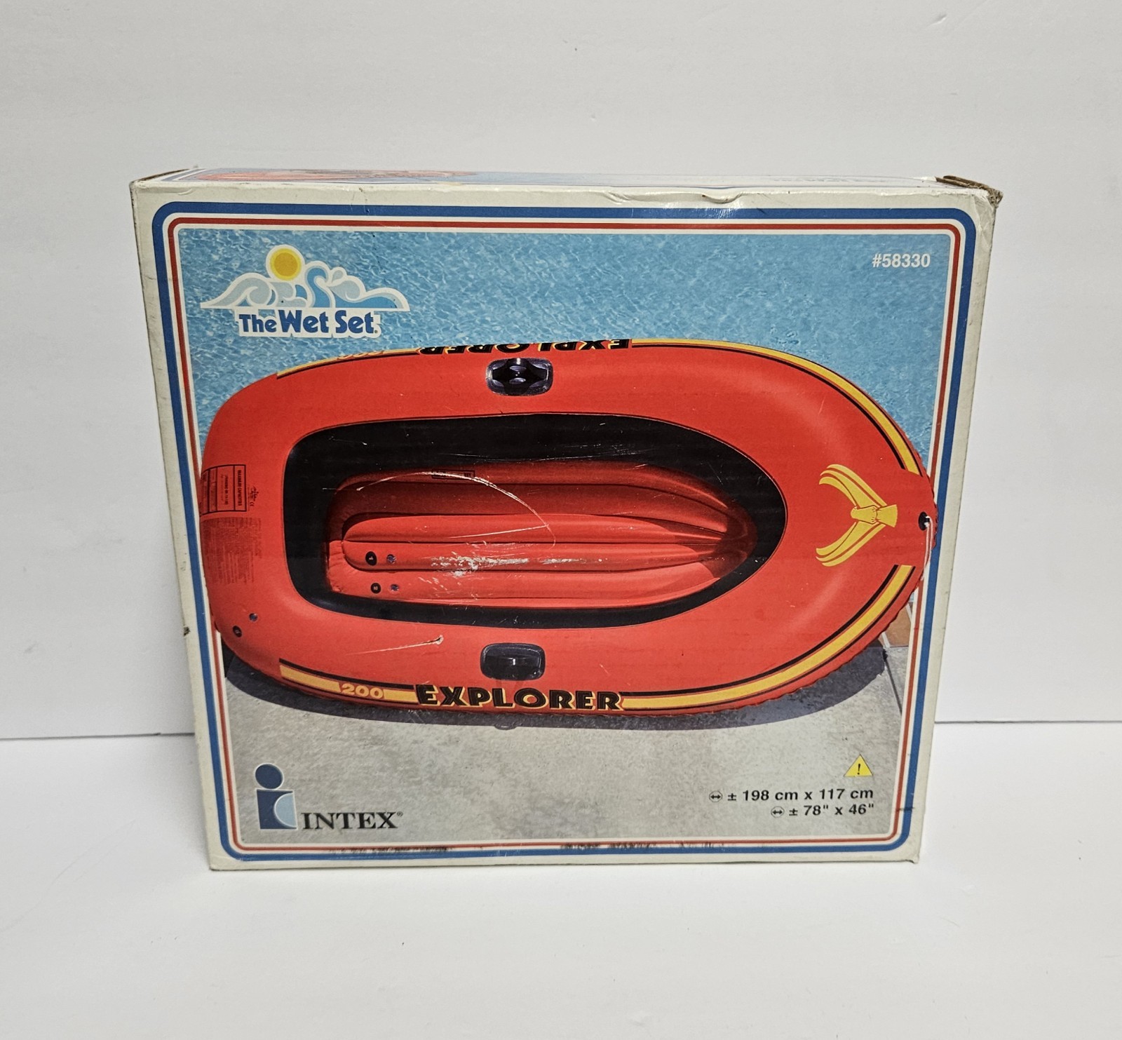 Vintage Intex Explorer 200 Inflatable Boat Raft 78″ x 46″ Pool Float New Boxed