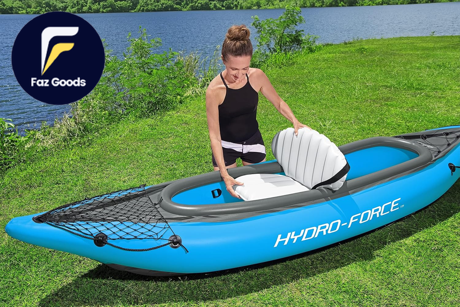 Hydro Force Inflatable Kayak Set Includes Seat Paddle Hand Pump Storage Carry