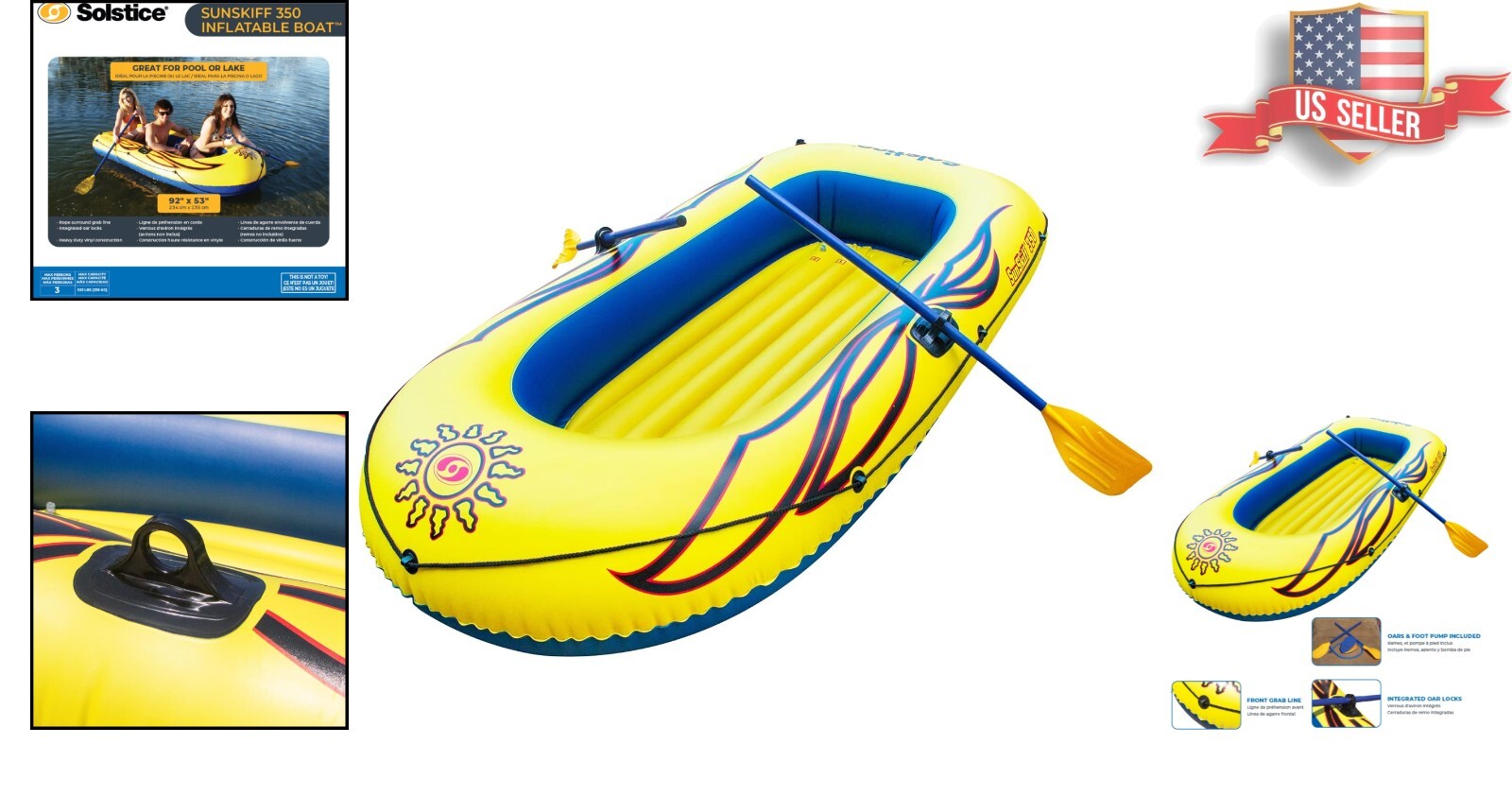 SunSkiff Inflatable 3-Person Boat Kit – Safe, Durable, Fun for All Adventures