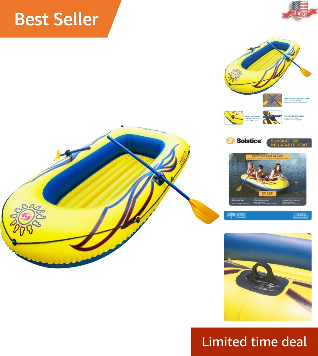 SunSkiff Inflatable 3-Person Boat Kit – Safe, Durable, Fun for All Adventures