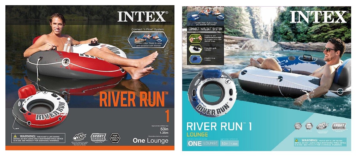 Intex River Run 4Pack 2 Fire Red River Run and 2 Blue River Run 53inch Lounge
