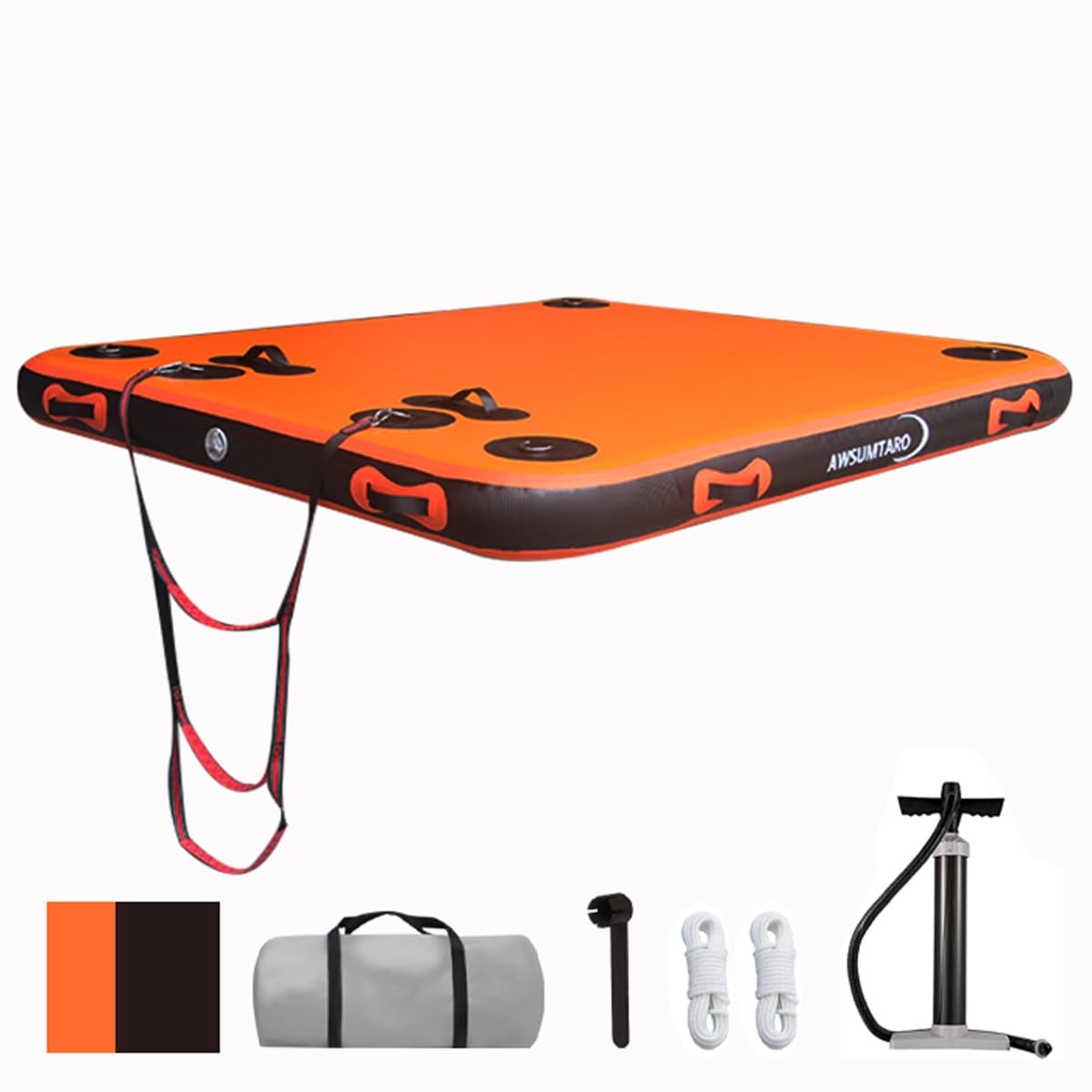 Inflatable Floating Platform，Inflatable 180X150X15CM, Orange