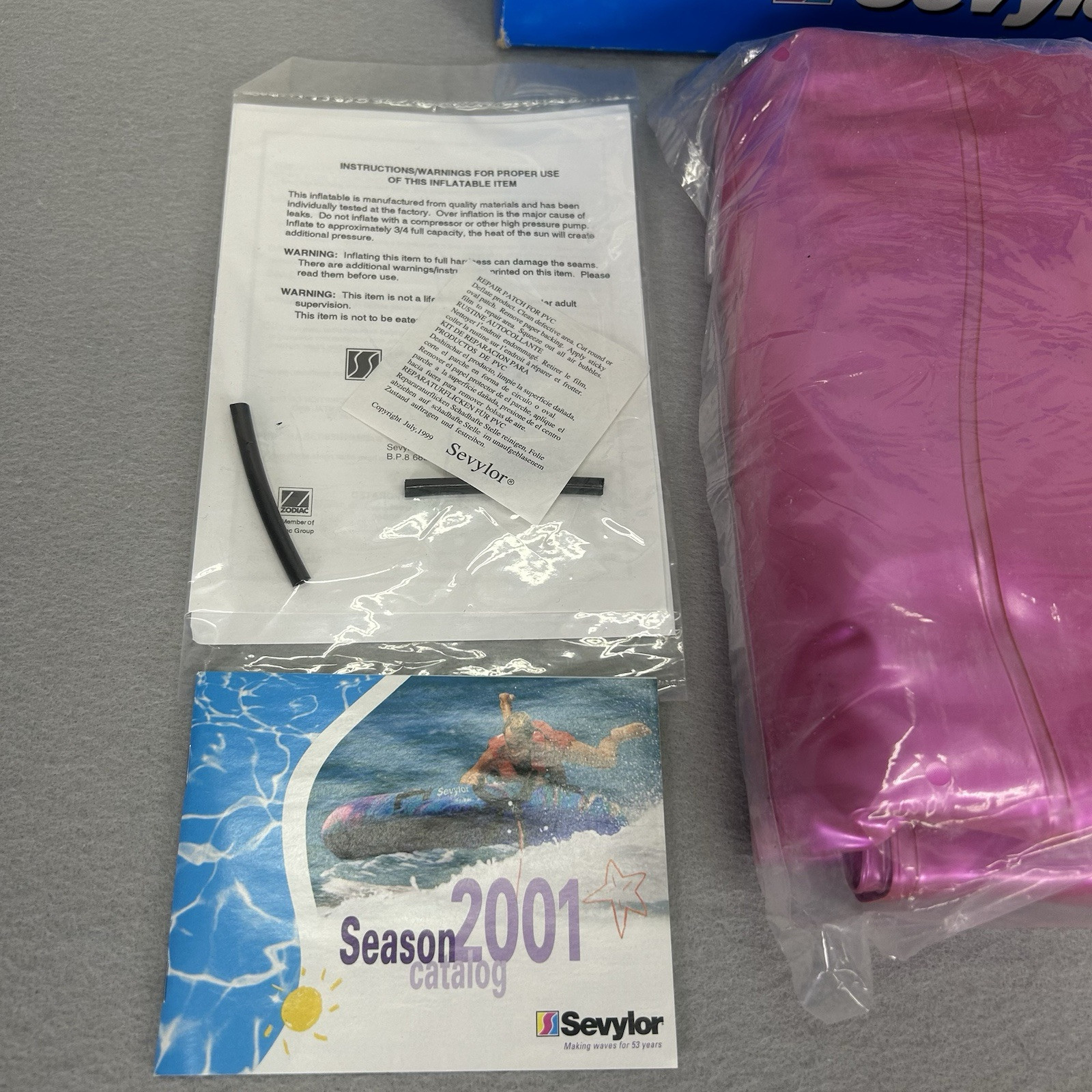 SEVYLOR WAVE MATT Inflatable Pink Pool Float VTG Beach 76 x 40 Raft NEW Open Box