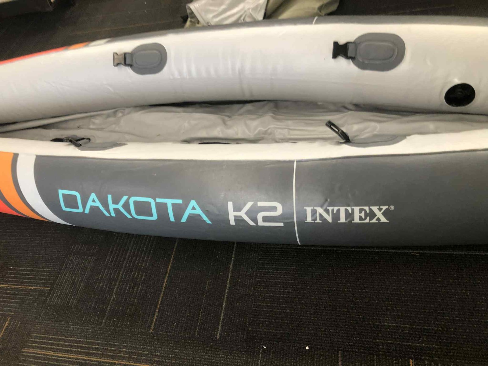 Intex Dakota K2 2 Person Vinyl Inflatable Kayak and Accessory Kit w/ Oars & Pump