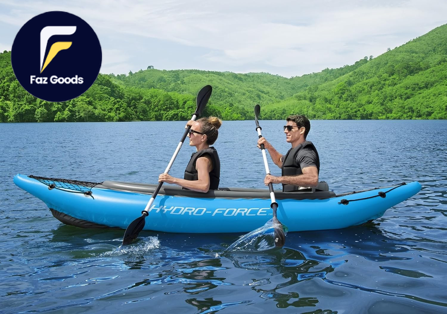 Hydro Force Inflatable Kayak Set Includes Seat Paddle Hand Pump Storage Carry