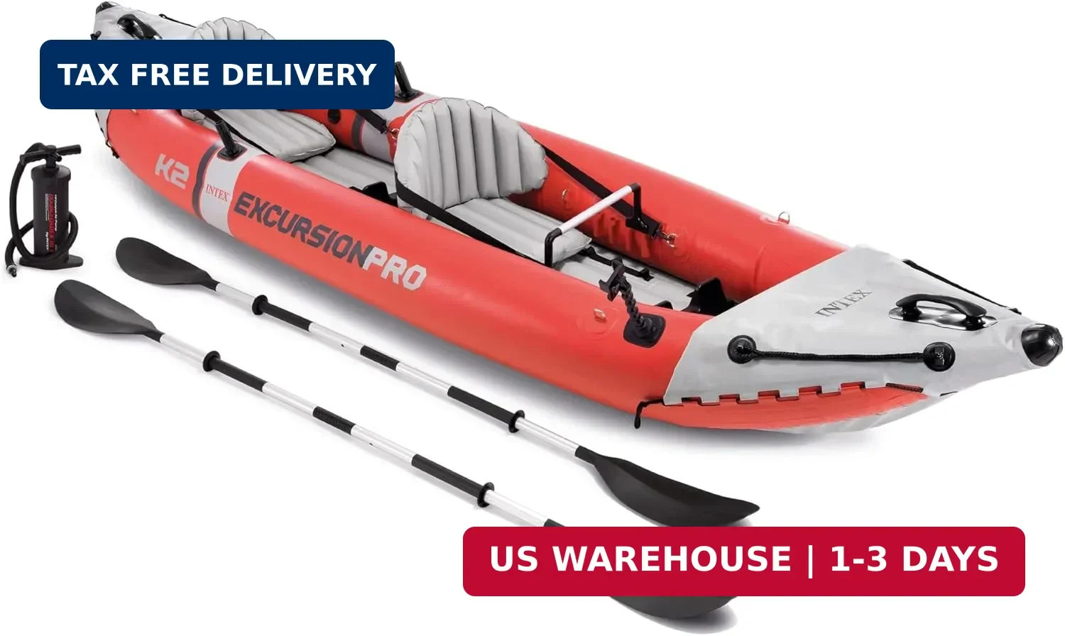 68309EP Excursion Pro K2 Inflatable Kayak Set: Includes Deluxe 86in Kayak