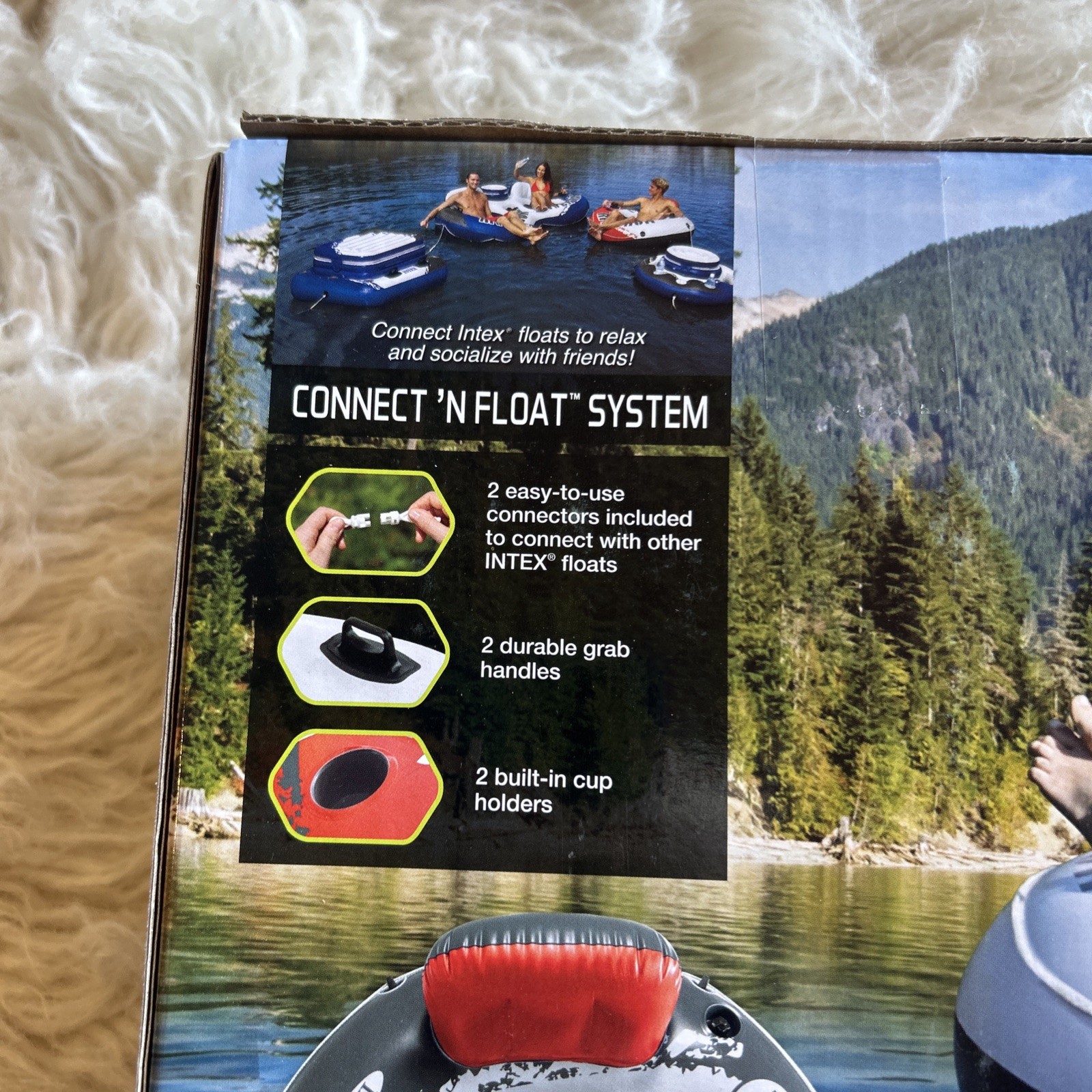 Intex River Run I Sport Lounge Inflatable Water Float 53 Diameter