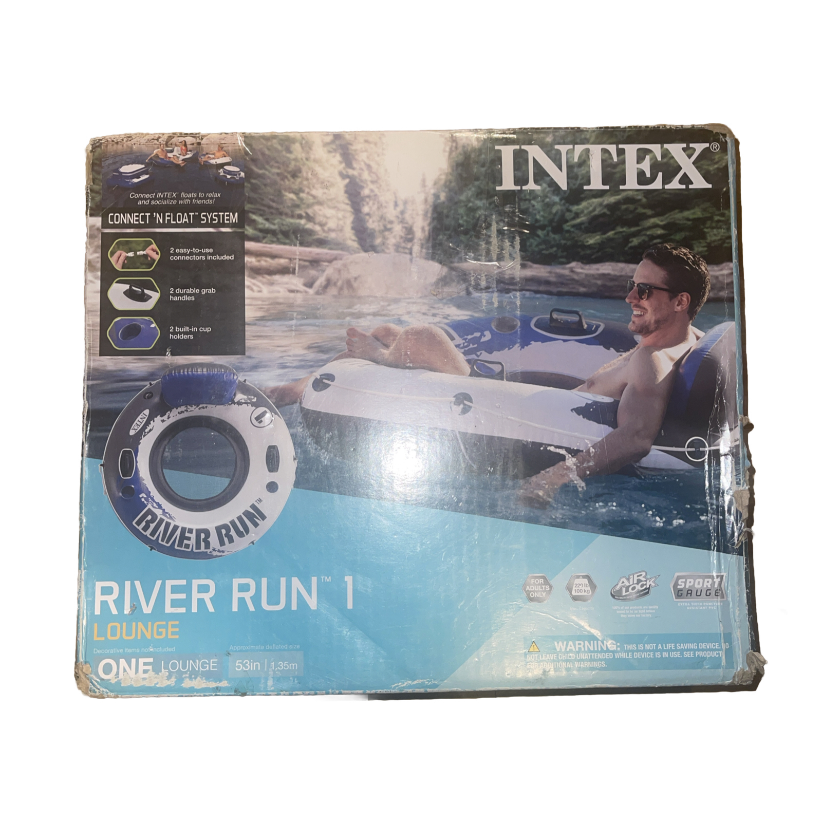 Intex River Run I Sport Lounge 53 inch Inflatable Water Float