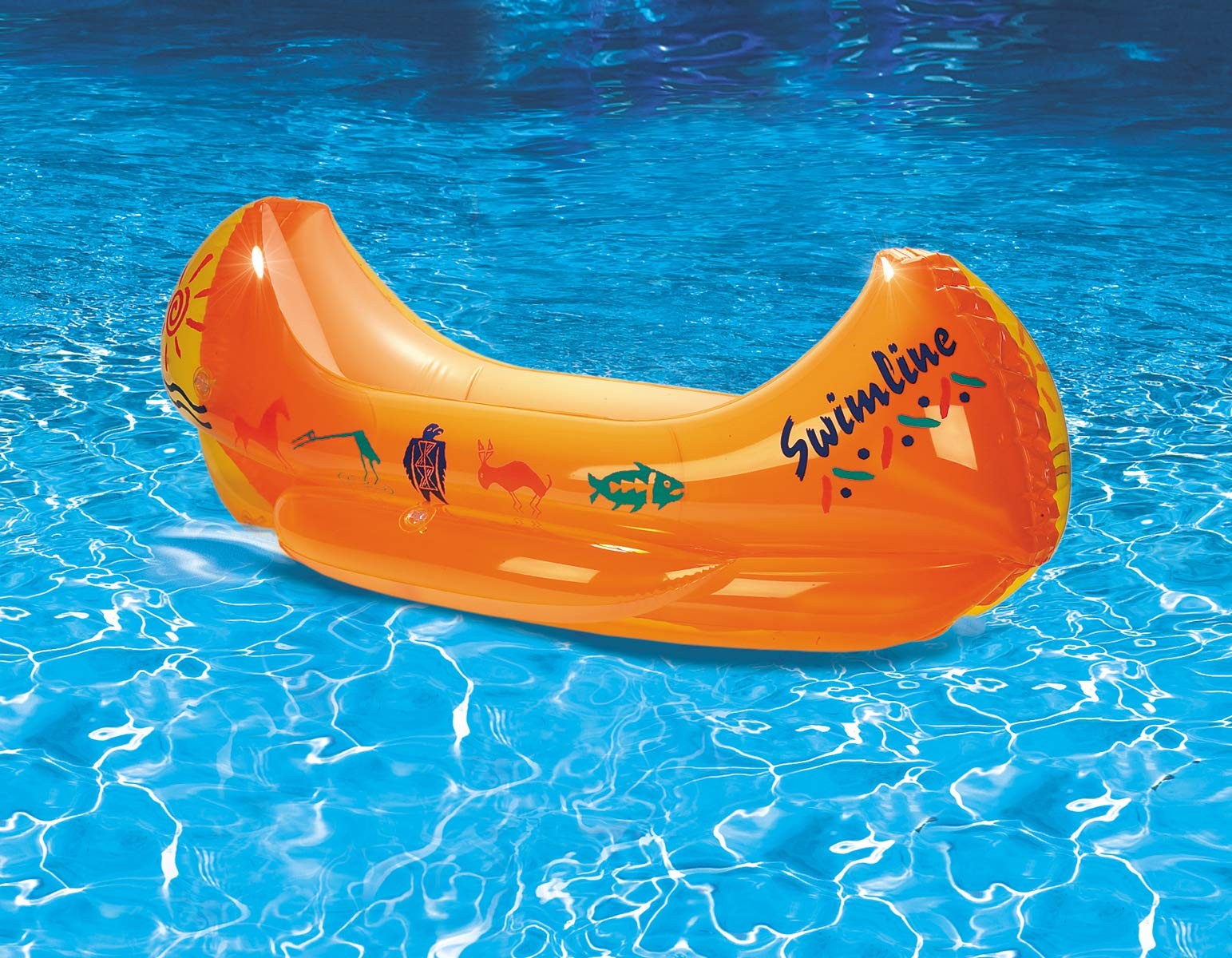 SWIMLINE Inflatable Swimming Pool Float Ride-On Mattress 44″/22″/15″, Orange