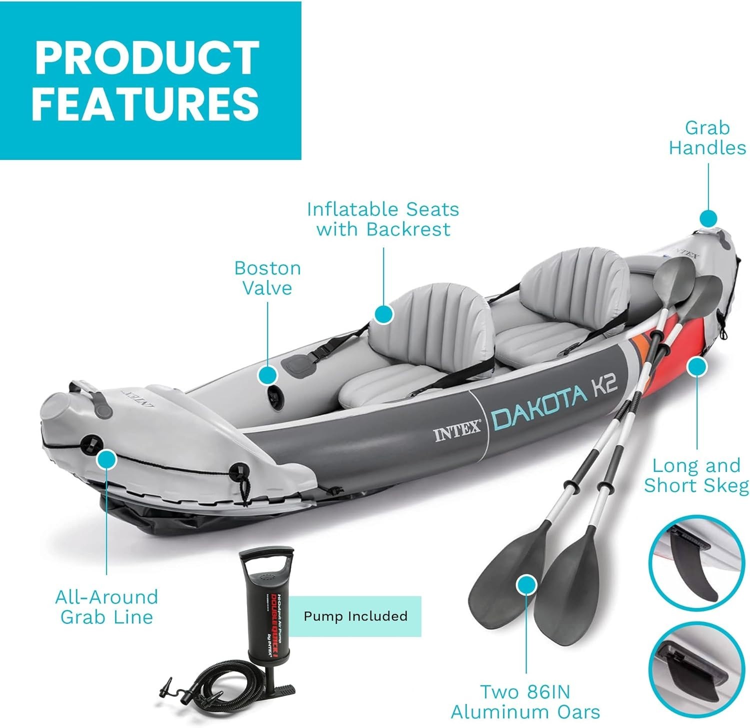 Versatile Dakota K2 Inflatable Kayak for 2: Perfect for Adventure & Relaxation