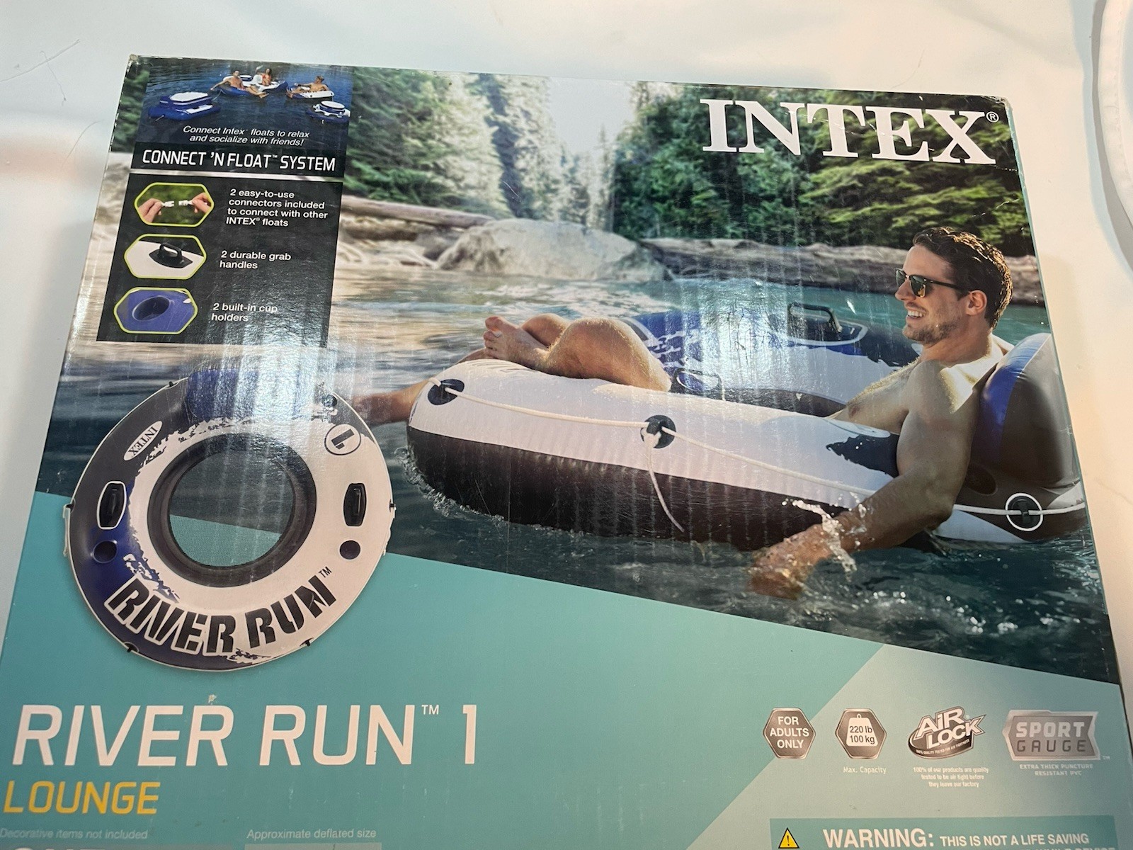Intex River Run I Sport Lounge 53″ Inflatable Water Tube Float – NEW