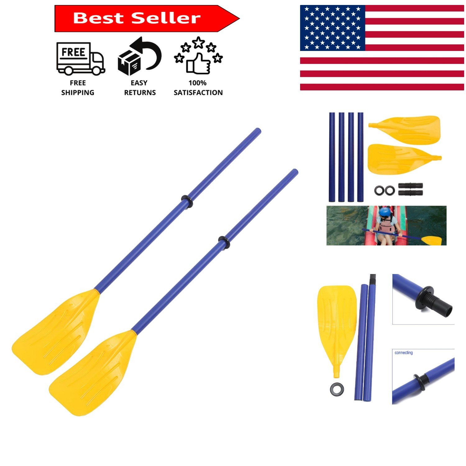 Adjustable Lightweight PVC Kayak Oars for Kids – Perfect for Pools & Lakes