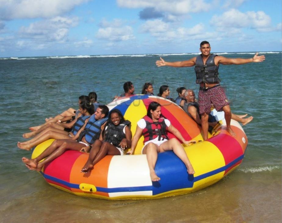 Inflatable 0.9mm PVC Towable River Disco Boat Raft With Pump NEW