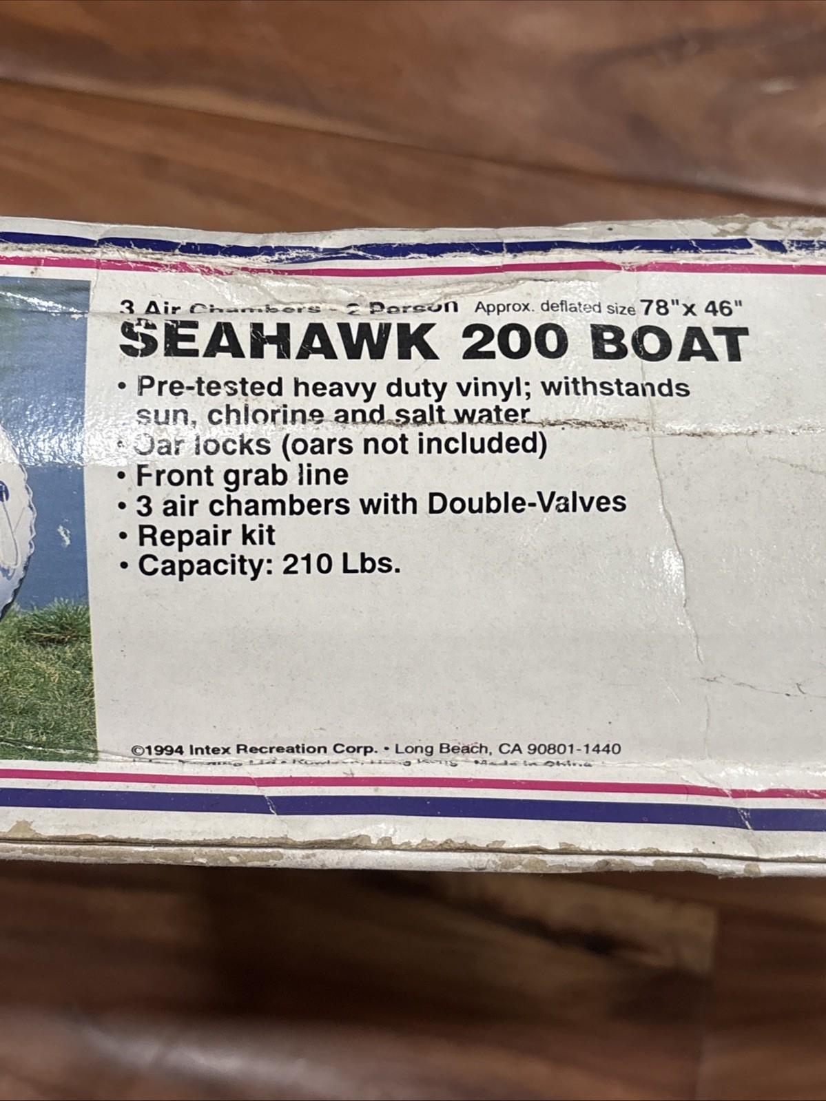 Vintage 1994 Wet Set Intex Two Person Boat Seahawk 200 White 78”x46” Inflatable
