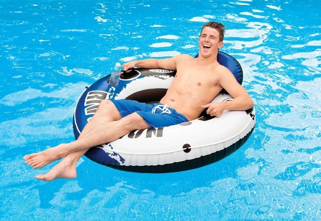 Intex River Run 1 Person Inflatable Tube Raft Float for Lake, Pool, and River