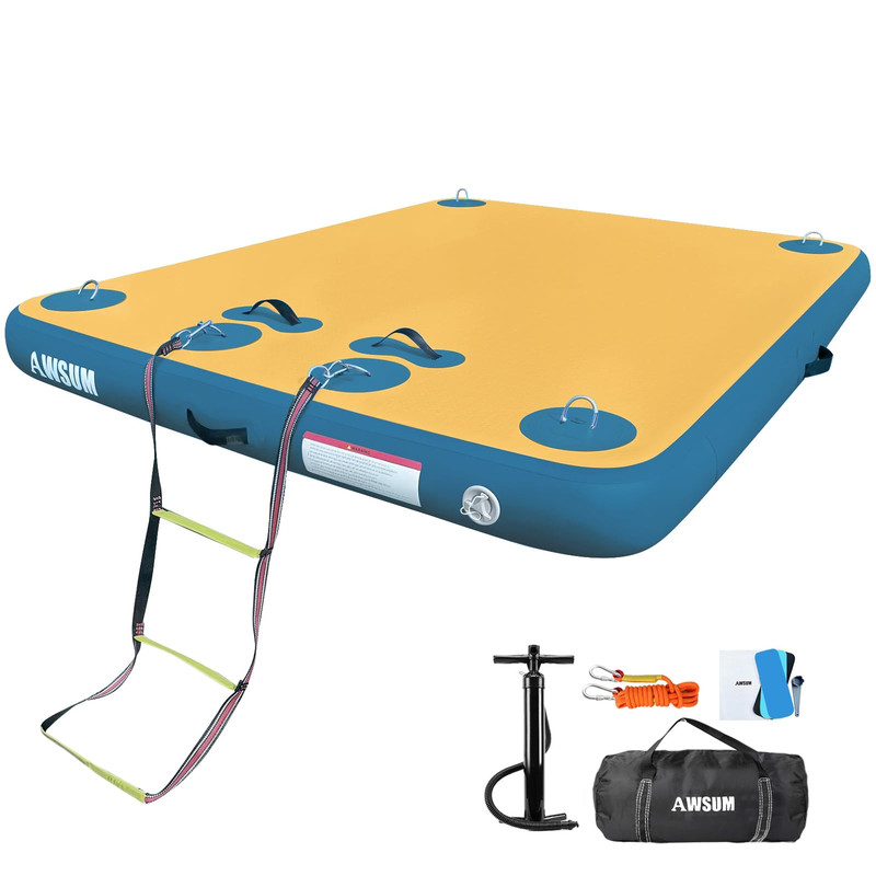 Awsum Inflatable Floating Dock 6Ft Non-Slip Inflatable Swim Platform Floating