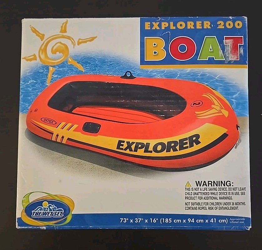 INTEX EXPLORER 200 INFLATABLE 2 Person River BOAT Raft Set New Free Ship