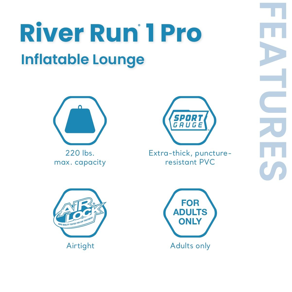 Intex River Run Pro Teal Water Flotation Device with GoPro Mount 1 Person Tube