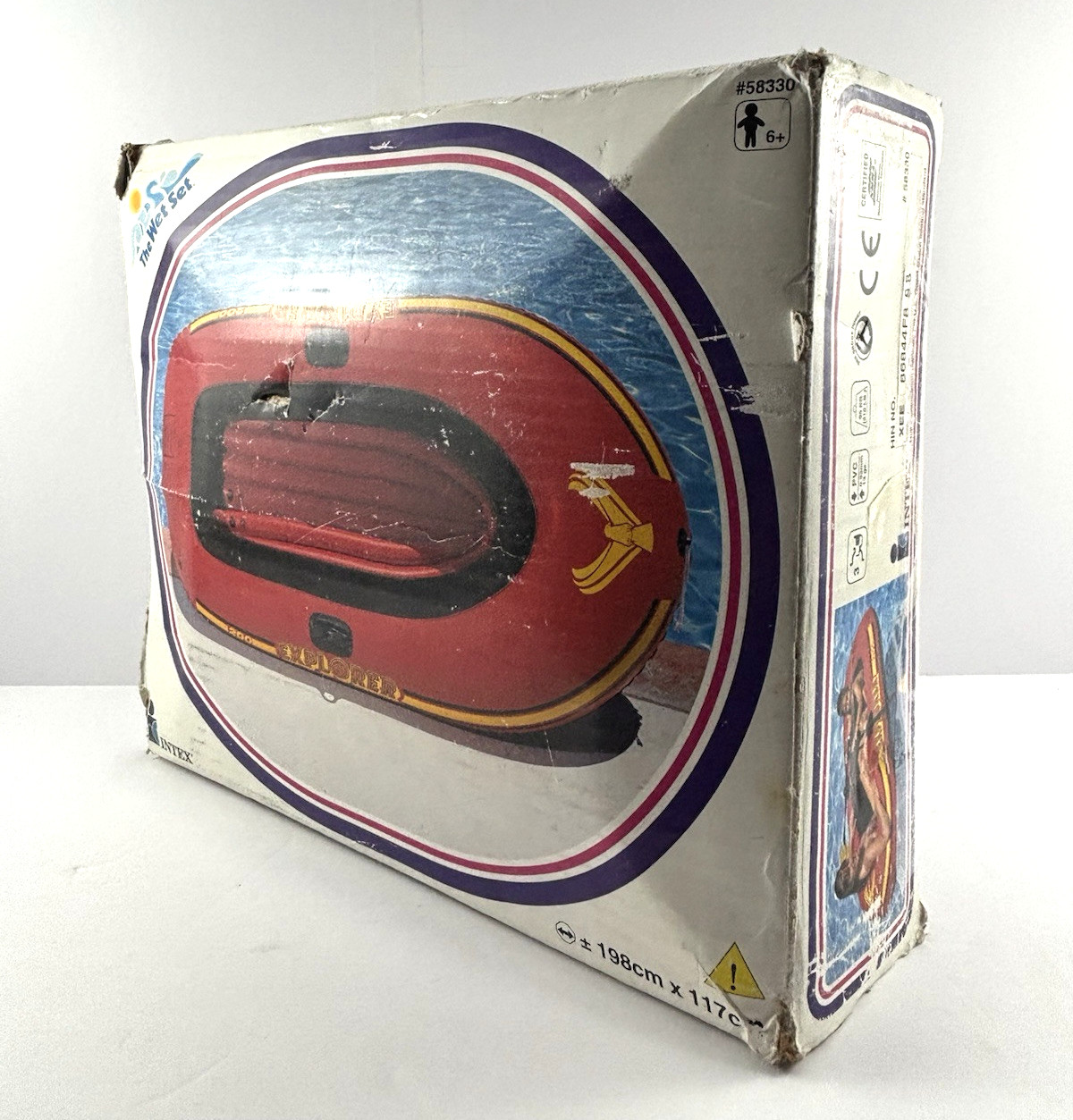 1997 Intex Explorer 200 Boat Red Vintage 3 Air Chambers Inflatable Floor