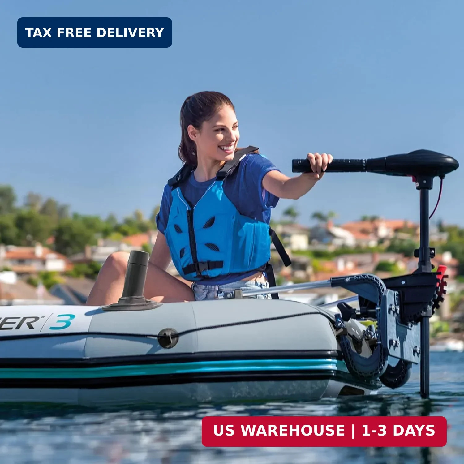 Intex Excursion 5 Person Inflatable Outdoor Fishing Raft Boat Set with 2 Aluminu