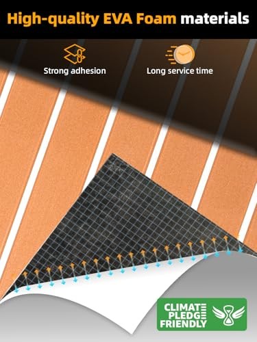 FOCEAN EVA Foam Boat Flooring Sheet – Brown with White Lines