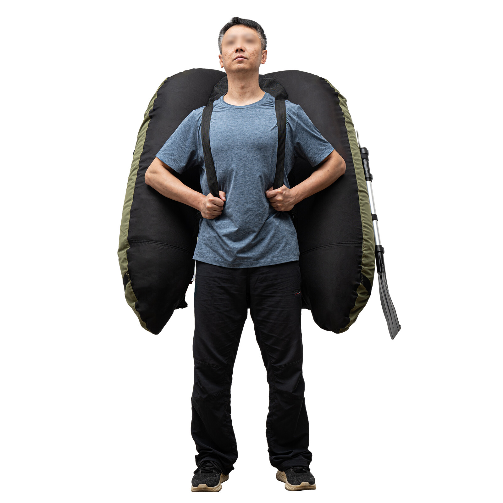 Inflatable Boat-Lightweight, Portable 1 Person Fishing Boat with Hand Air Pump