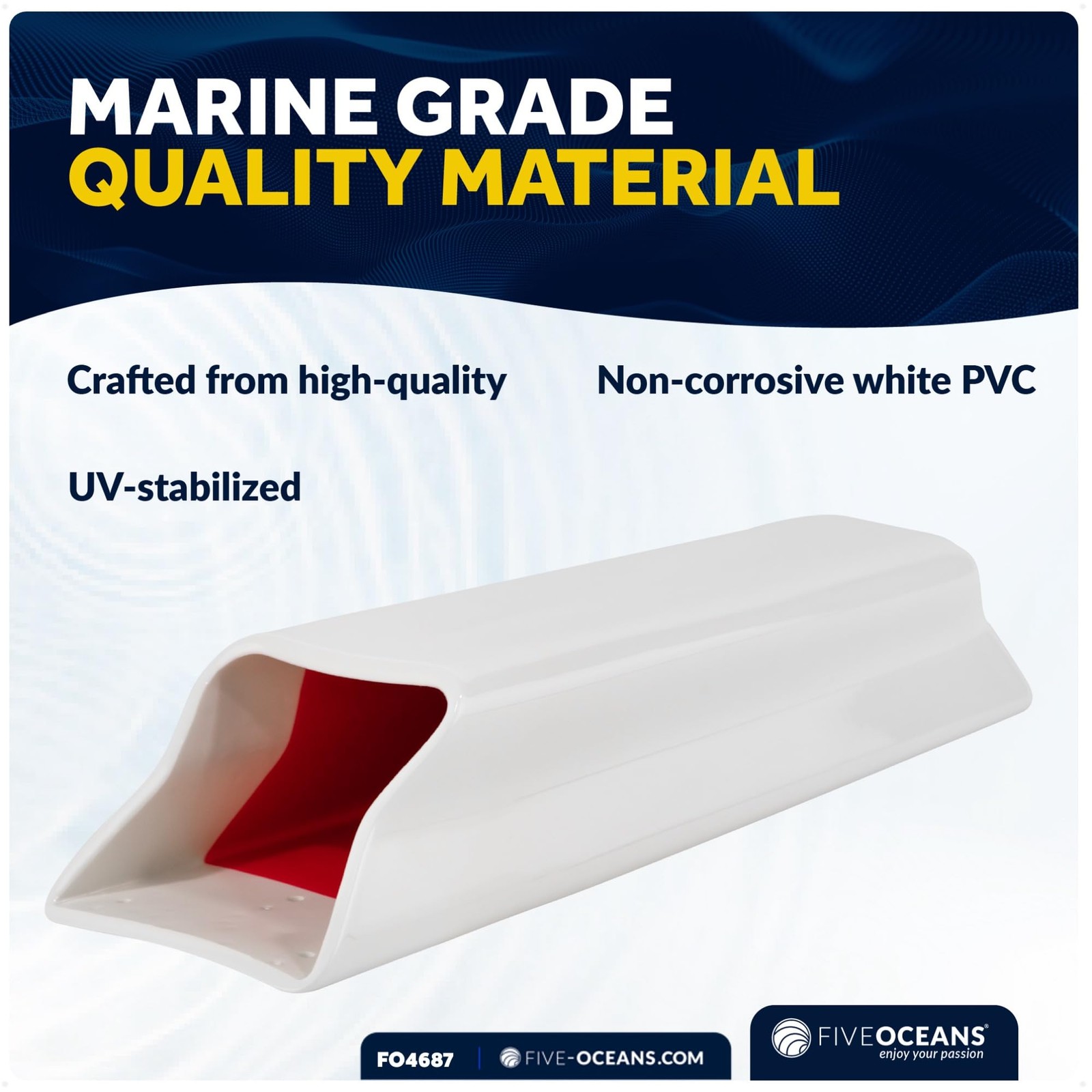 Five Oceans 9-1/2 Winch Handle Holder White/Red Pvc –