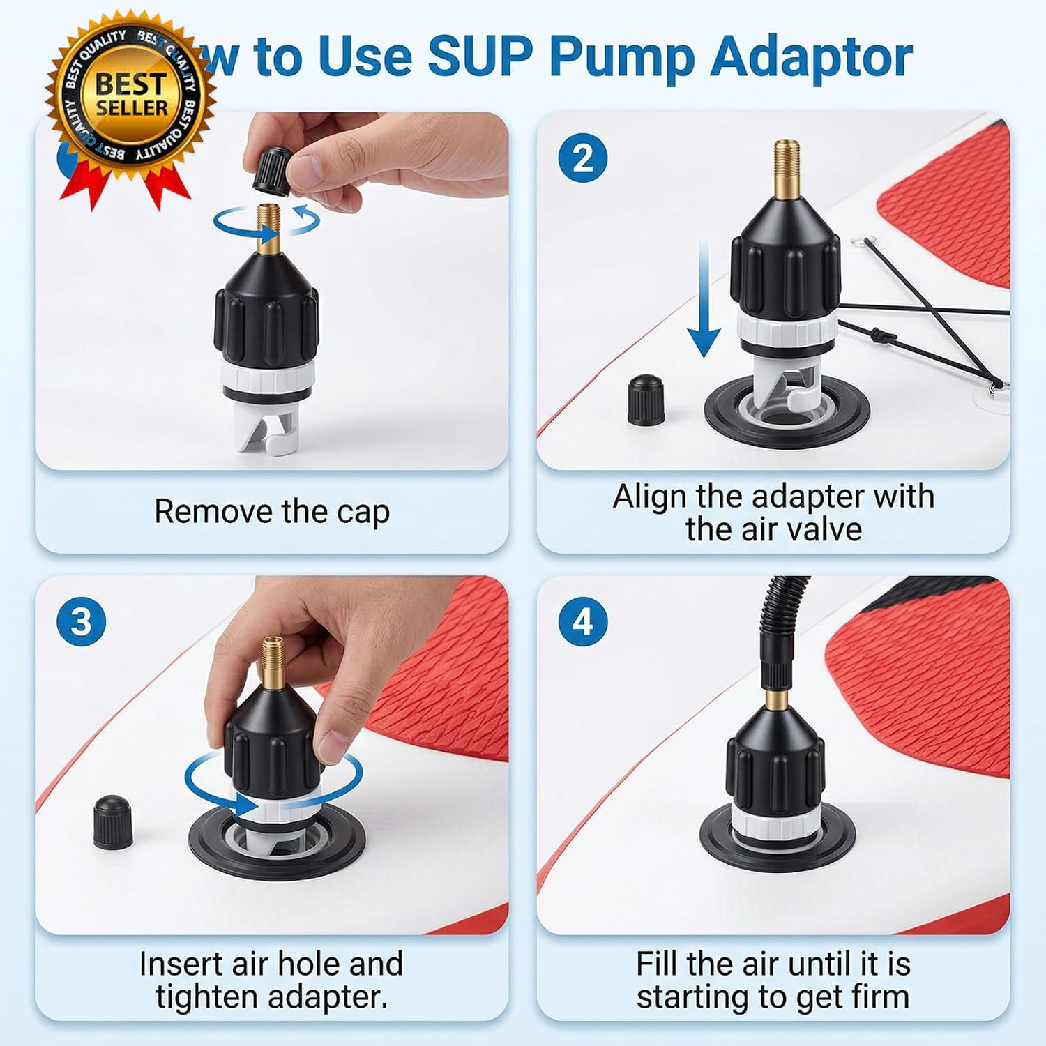 2 PCS Inflatable Boat SUP Pump Adapter Premium Conventional Air Adapter…