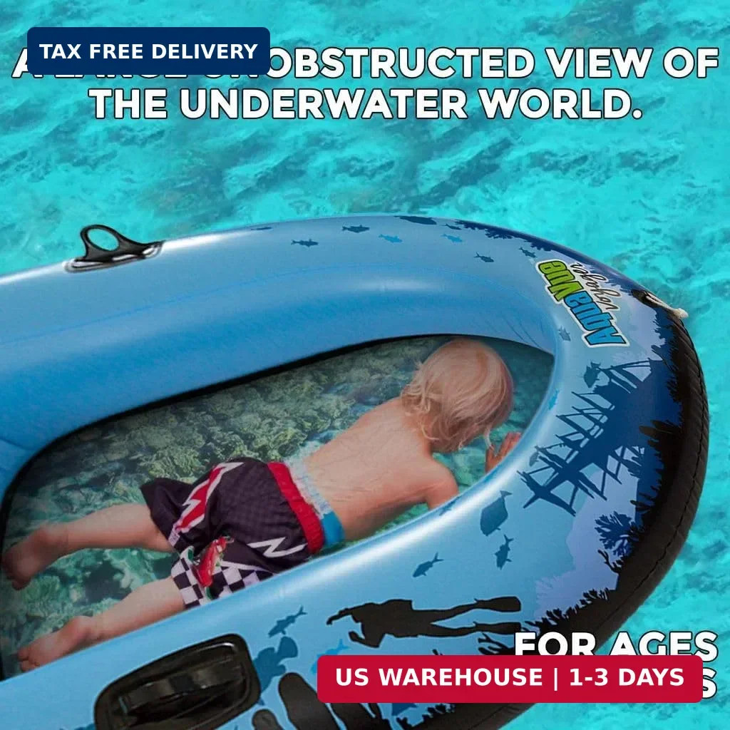 Sieco Design AQUAVUE Voyager, Clear Bottom Inflatable Raft, for Kids and Adults