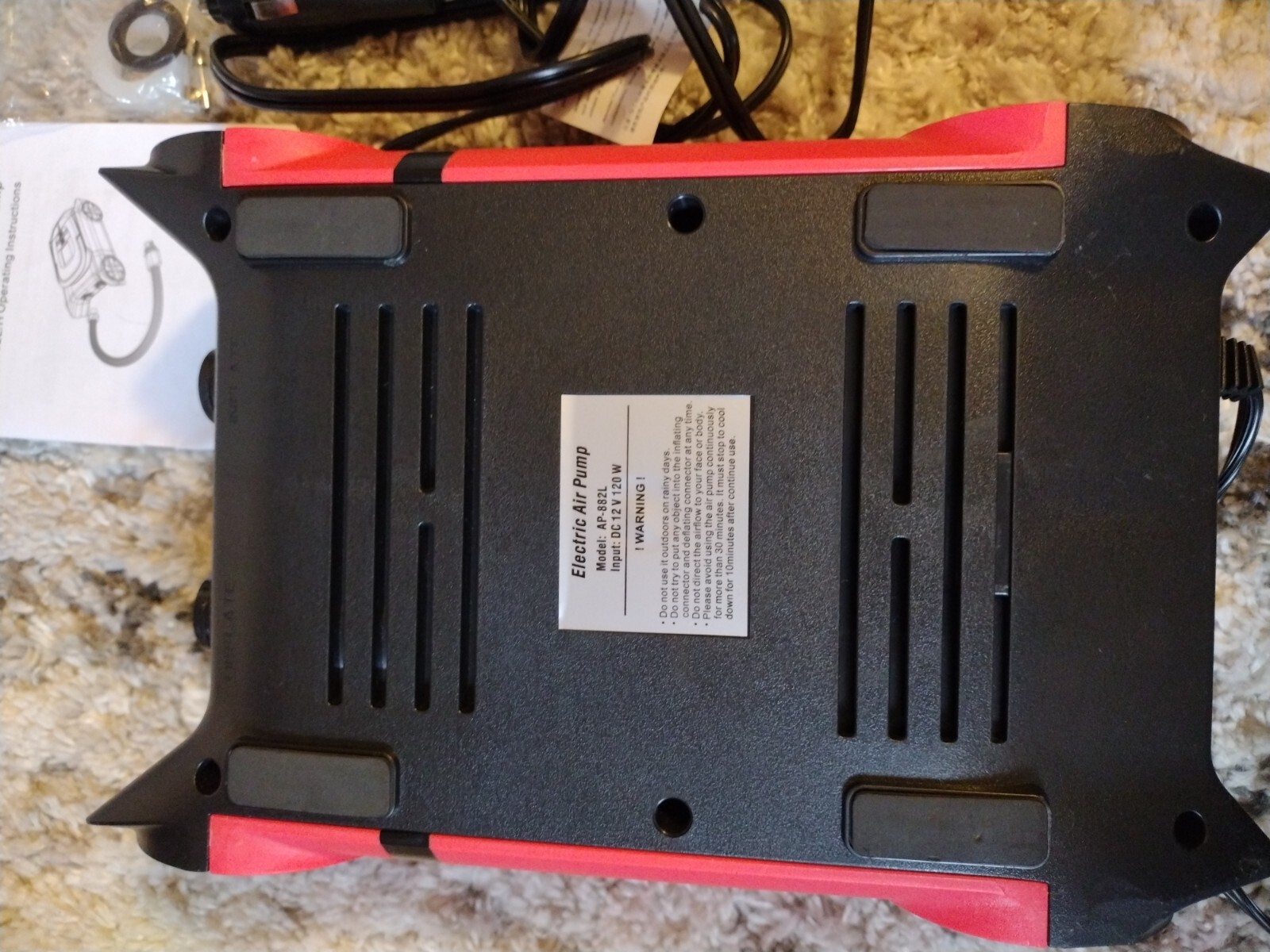 Paddle Board Pump with Auto-Off Function Dual Motor for 10.8ins .. Red in Color