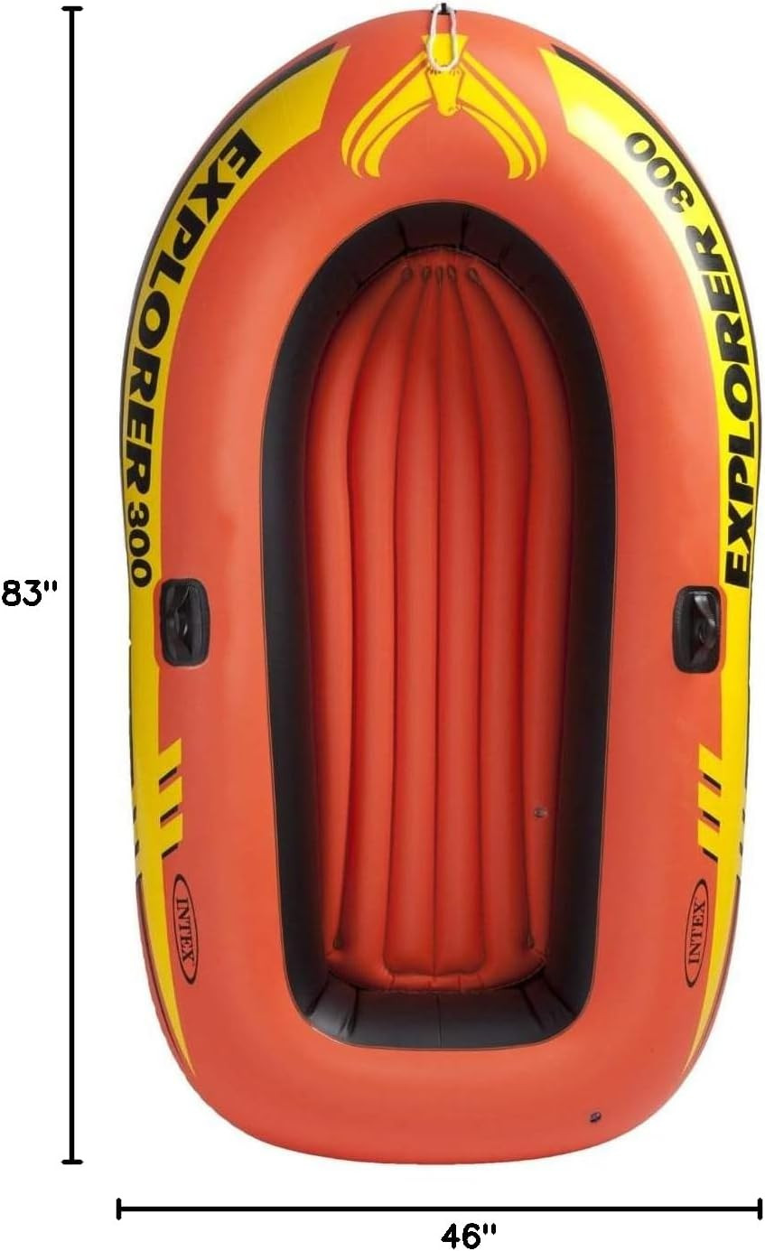 INTEX 58332EP Explorer 300 Inflatable Boat Set: Includes Deluxe Boat Oars and Mi
