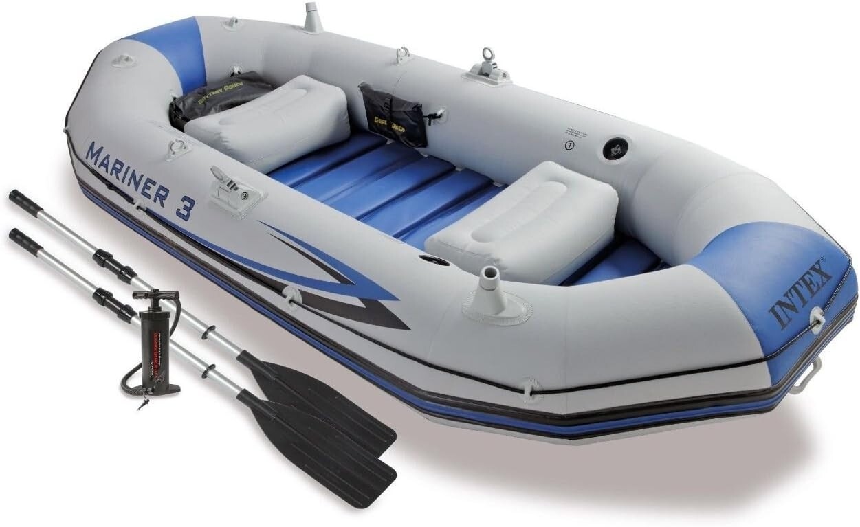 Intex 68373EP Mariner 3-Person Inflatable River/Lake Dinghy Boat and Oars Set