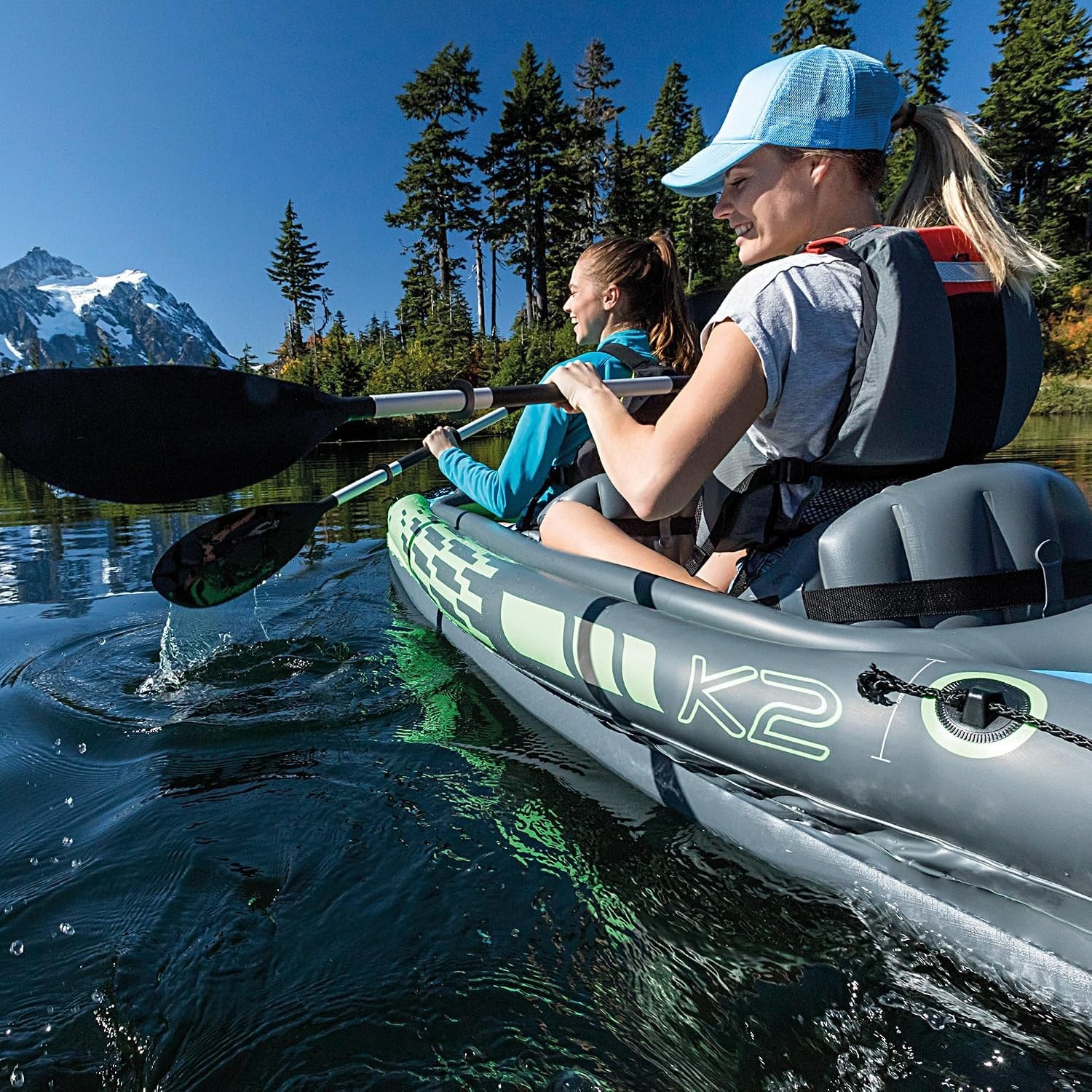 Intex Challenger K2 2-Person Inflatable Kayak and Accessory Kit with Oars & Pump