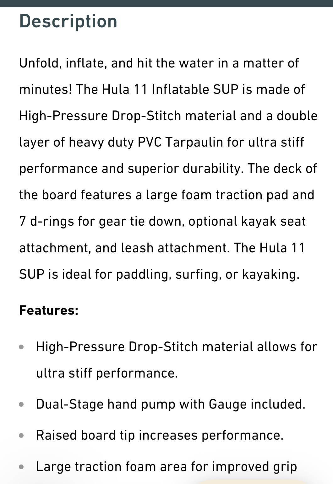 Advanced Elements Hula 11 W/pump, Oars, Bag