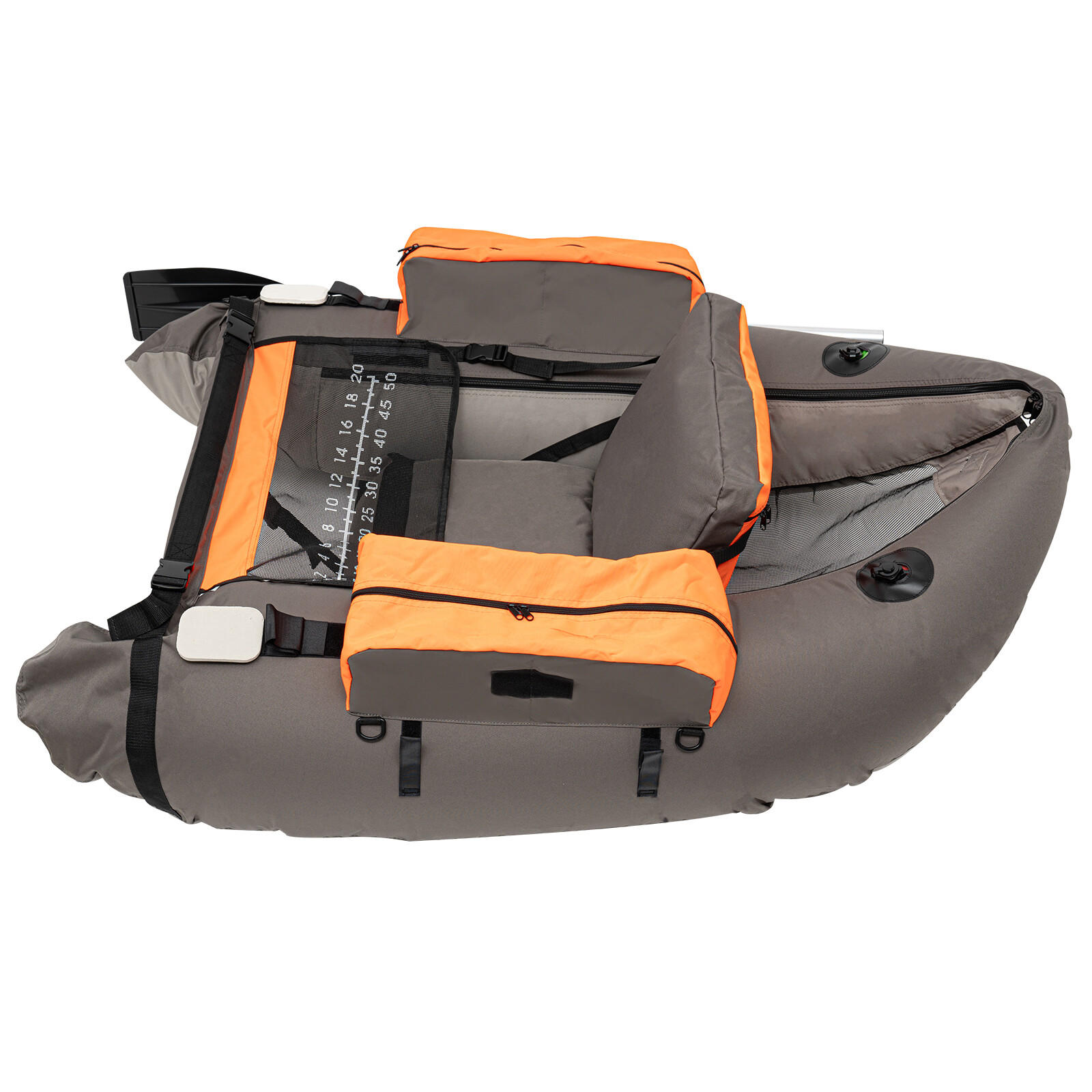 Inflatable Fishing Boat Foldable With Adjustable Backrest Seat Gray 130kg