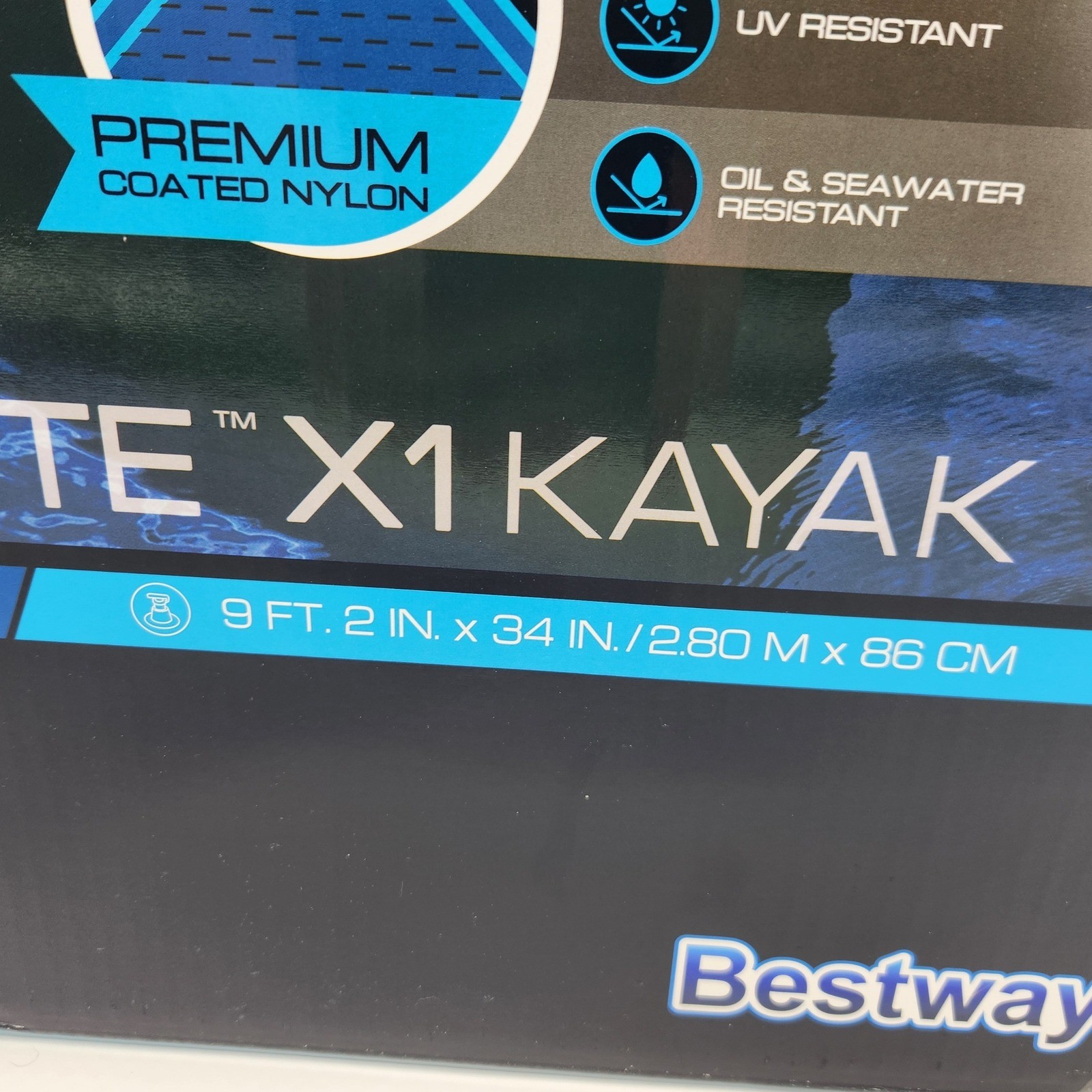 Hydro-Force Ventura Elite X1 Kayak Inflatable Set Teal Gray Paddle Pump NIB