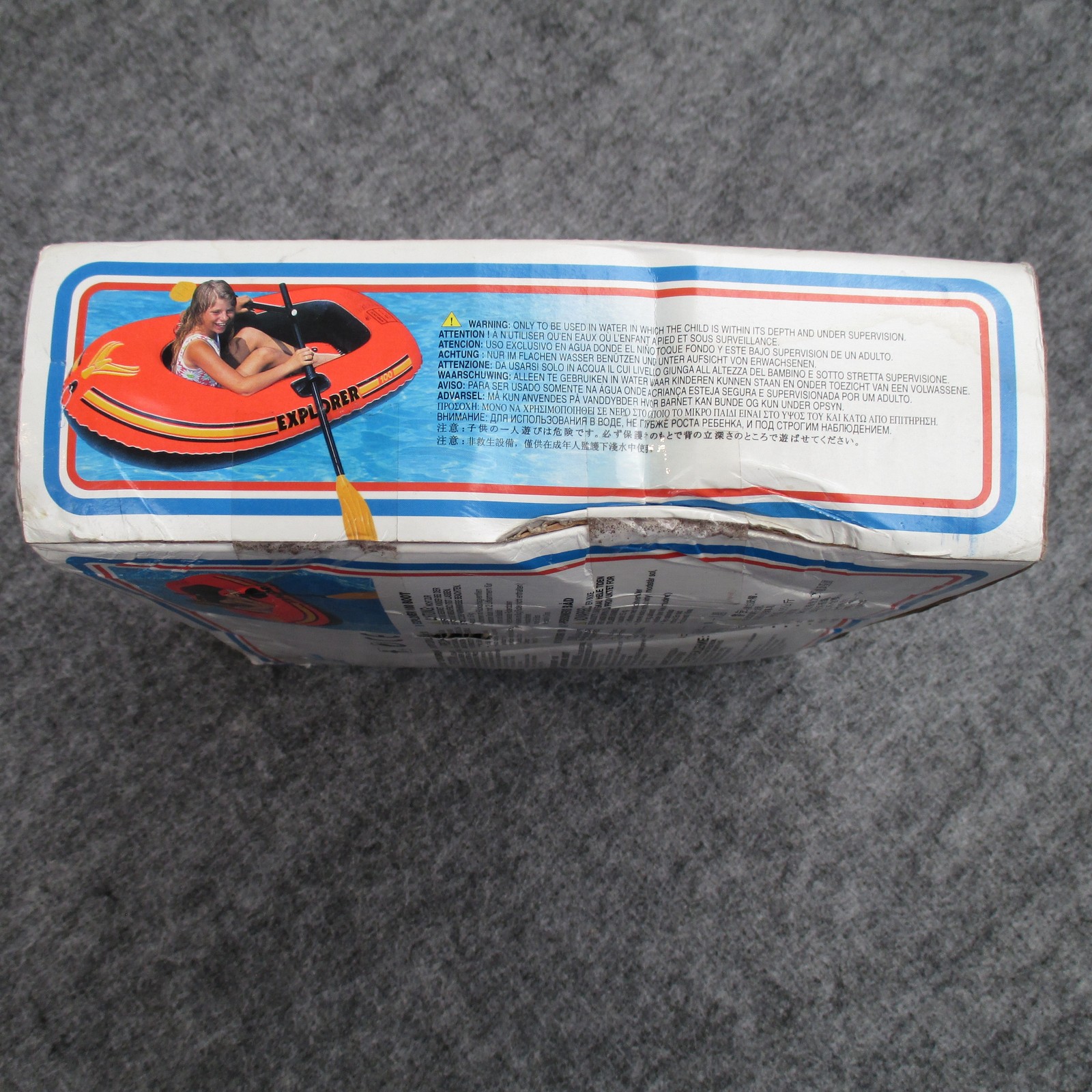 Vintage Intex Explorer 100 Inflatable Boat Raft 62×40 Pool Float New Boxed