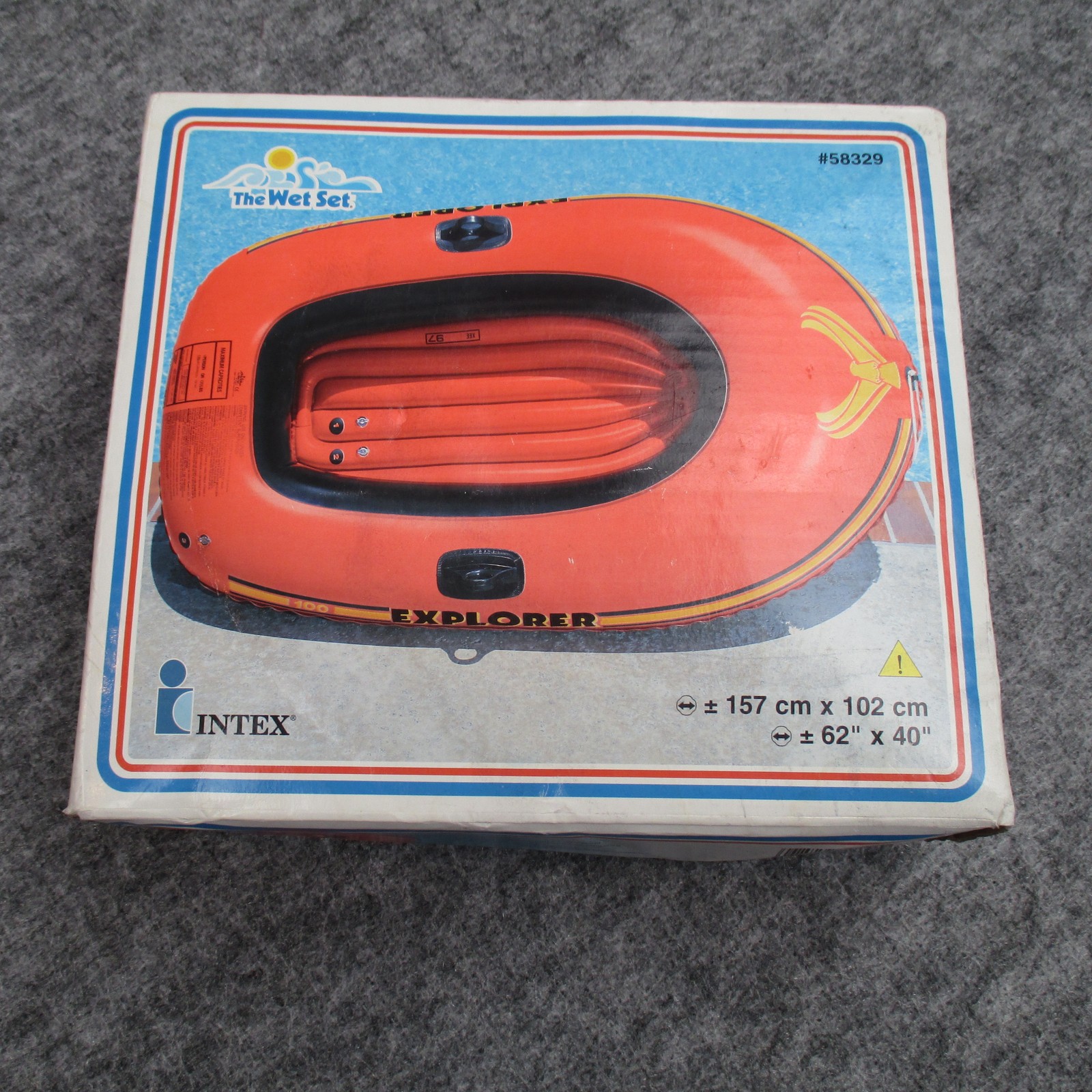 Vintage Intex Explorer 100 Inflatable Boat Raft 62×40 Pool Float New Boxed