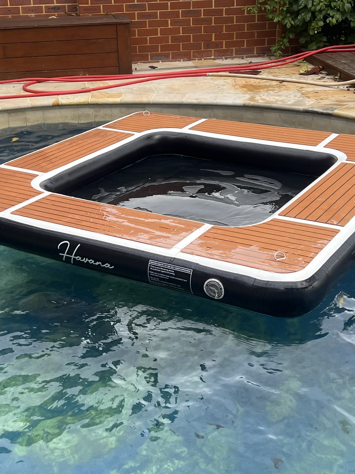 Ultimate Floating Platform | 2.5m x 2.5m | Teak Deck + Swim Net pontoon