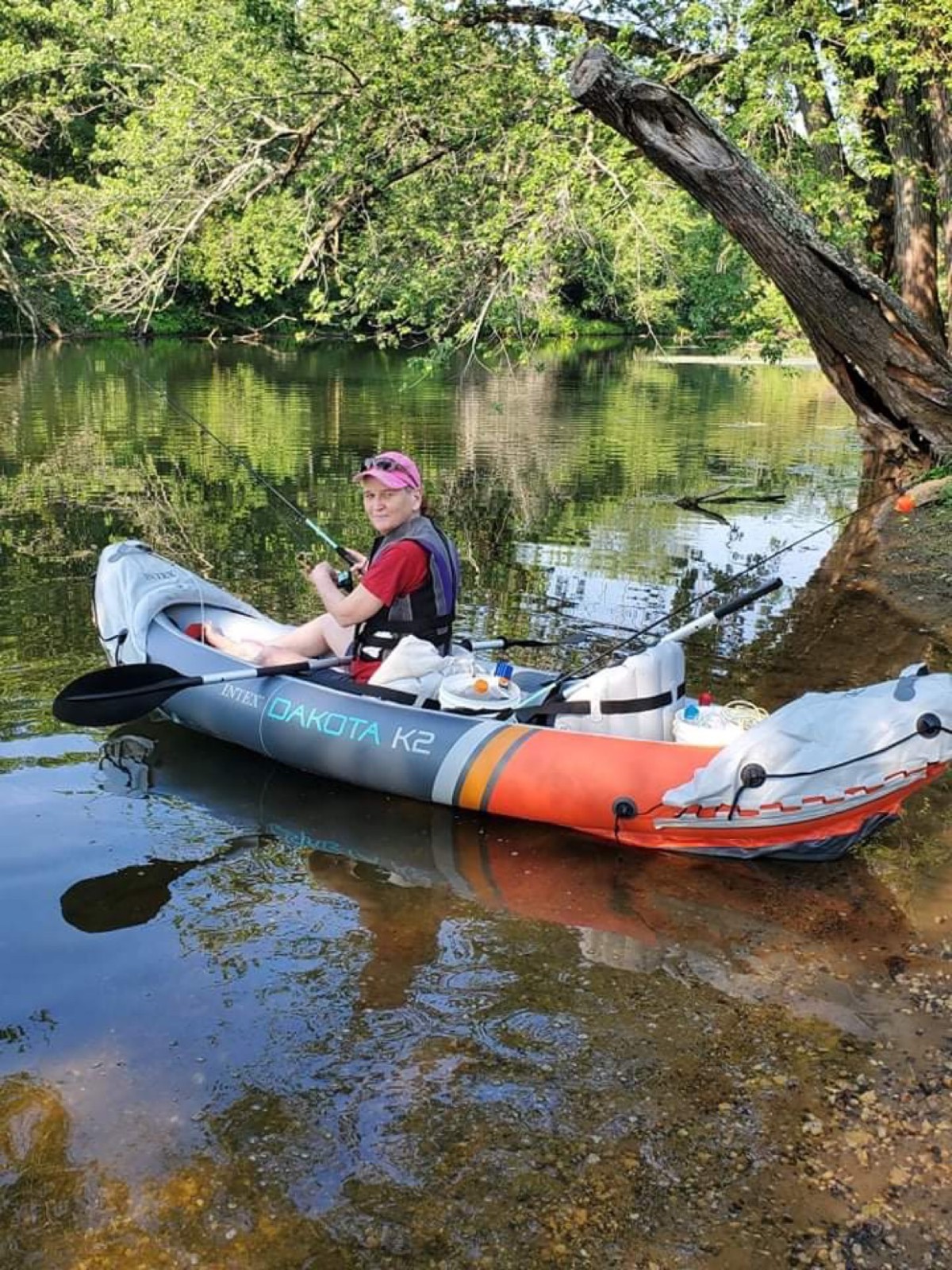 INTEX 2-Person Inflatable Kayak Set, Dakota K2 with 86in Oars and Pump