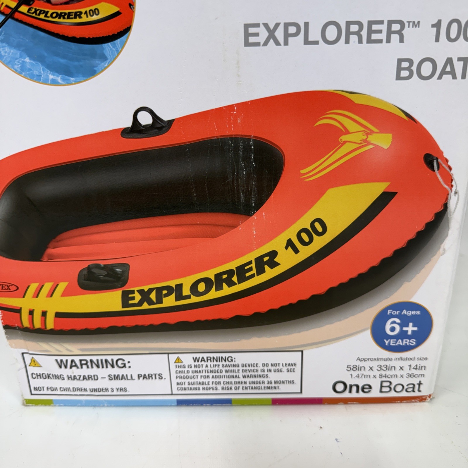 Intex – 58″ x 33″ – Explorer 100 Inflatable Swimming Pool Boat Float – NEW