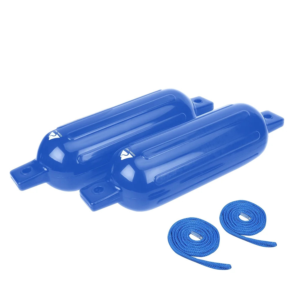 Ozark Trail 6.5×23″ Boat Fenders 2-Pack Blue w/Lines & Buoys